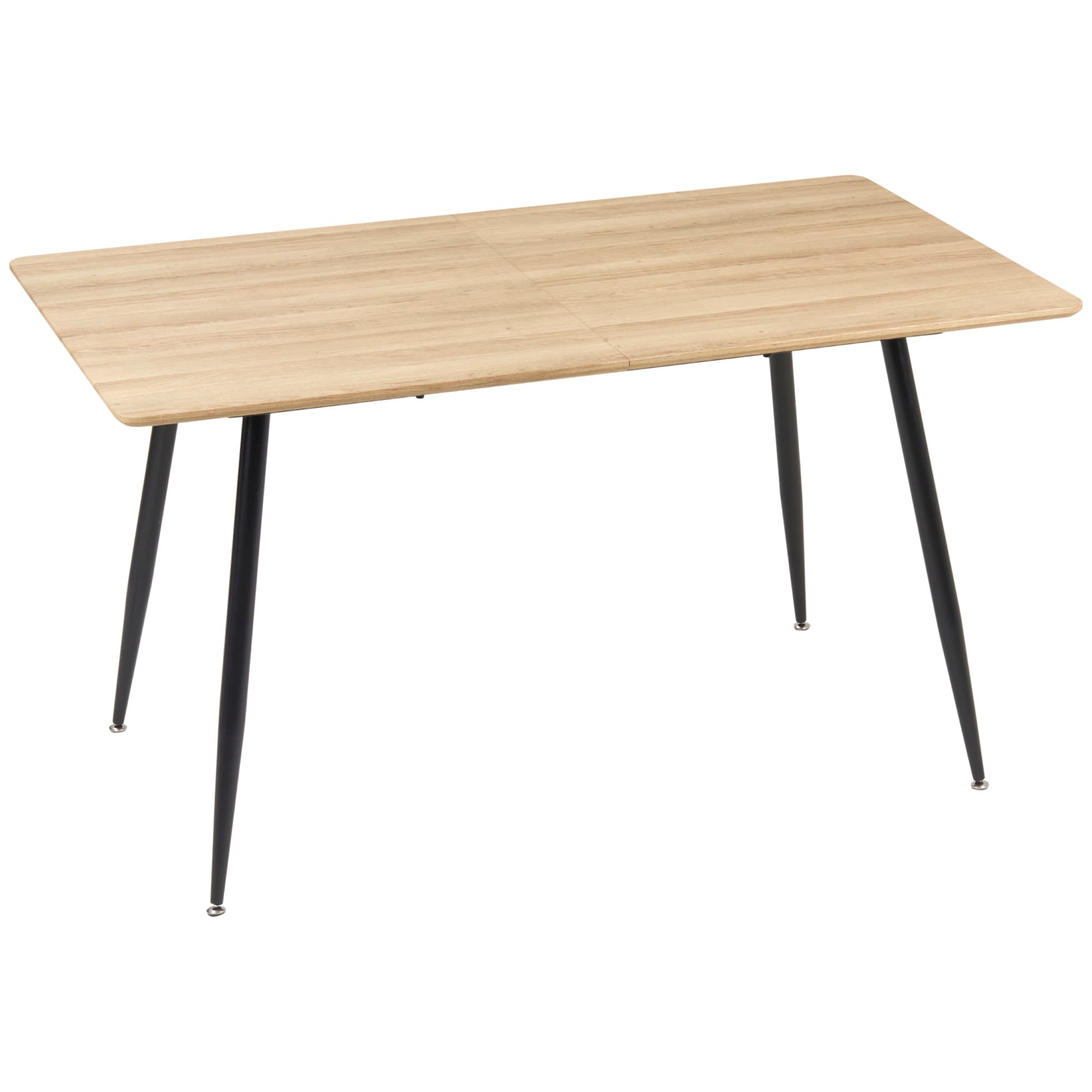 HOMCOM Table à manger 4 personnes rectangulaire avec plateau effet bois et 4 pieds en acier 140 x 80 x 76 cm noir
