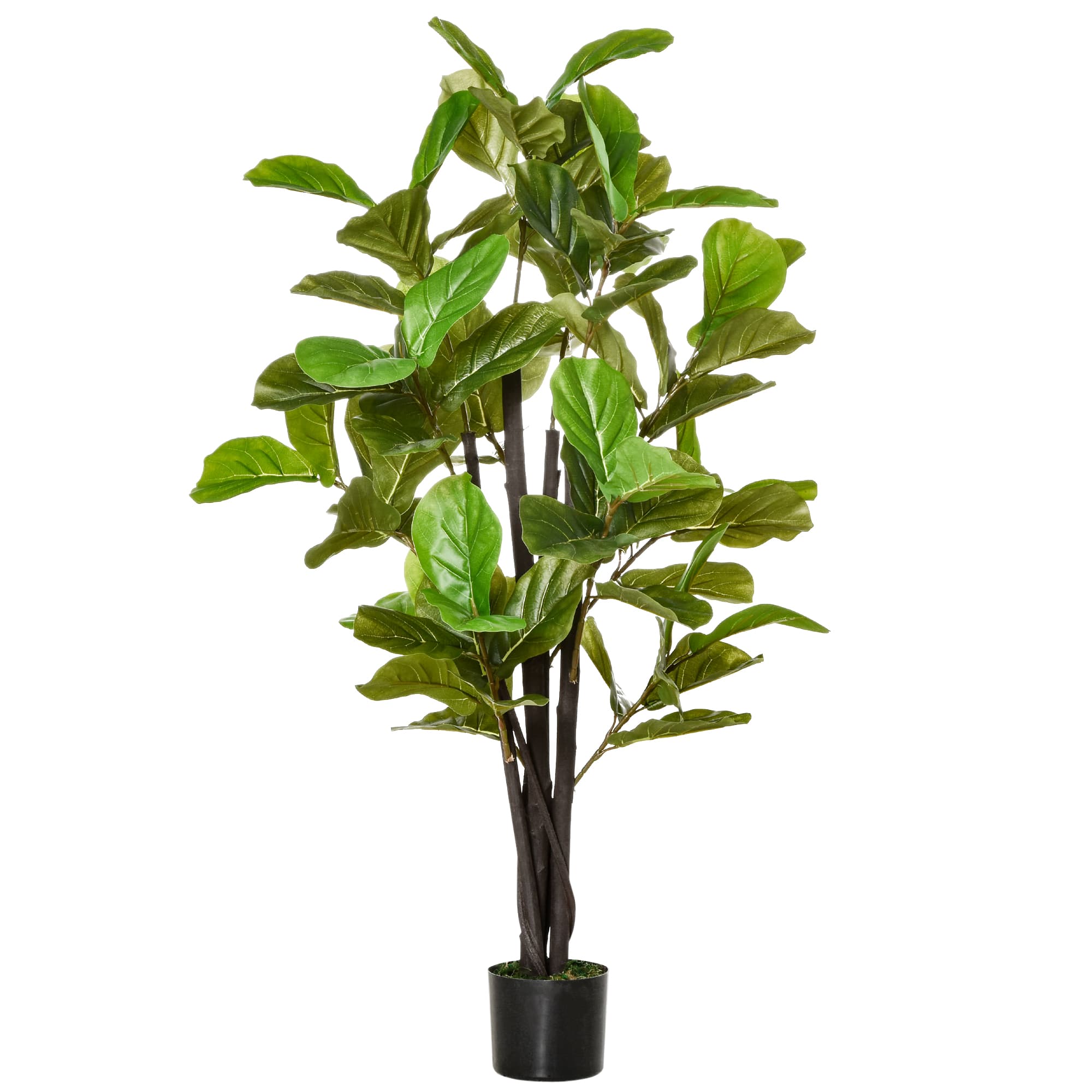 HOMCOM Ficus Artificiel pour Internes et Externes, Plante Artificielle Réaliste avec 78 Feuilles, 130cm