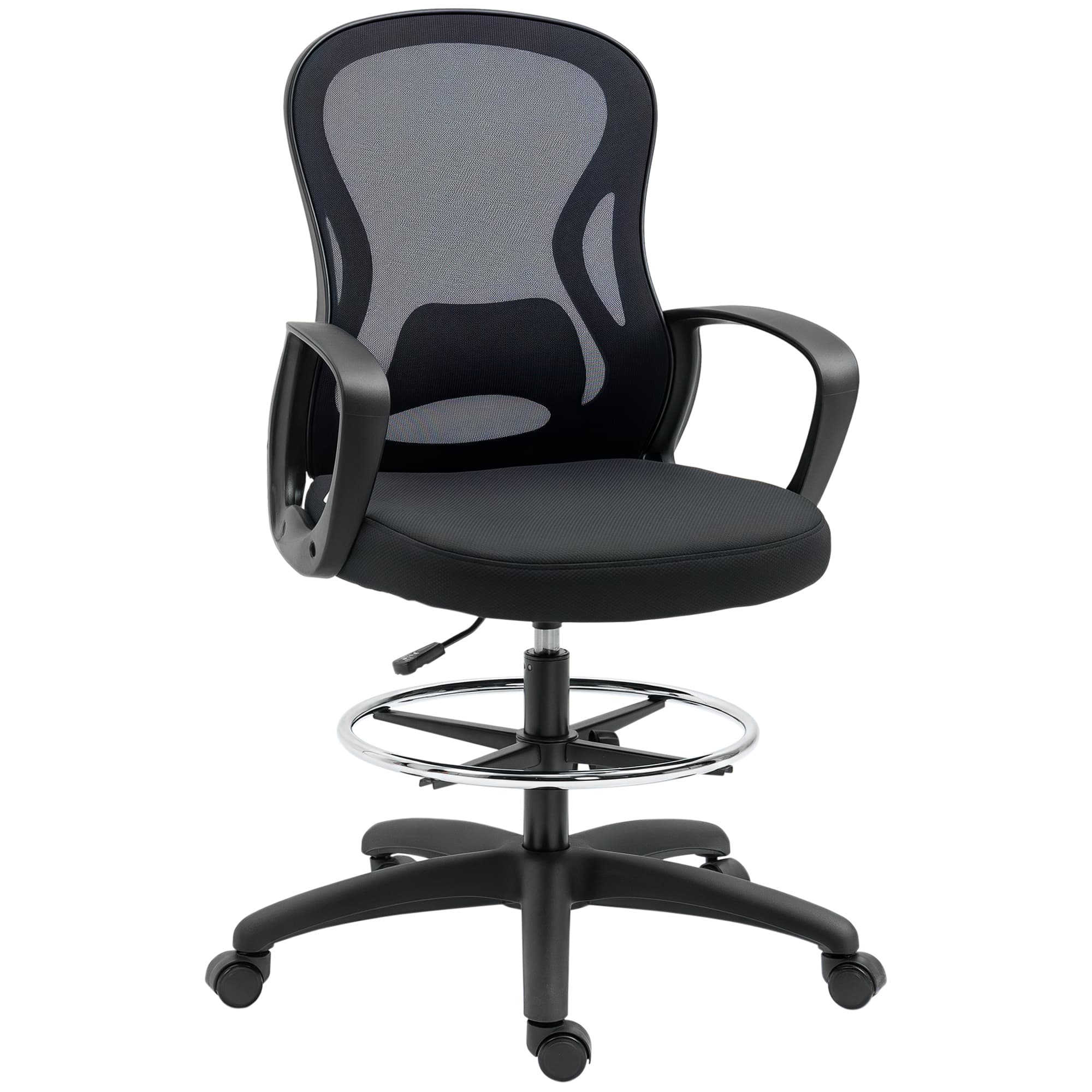 Vinsetto Fauteuil de bureau ergonomique, régalable, avec roulettes, bureau, confort bureau noir incl. avec repose-pieds Aosom France