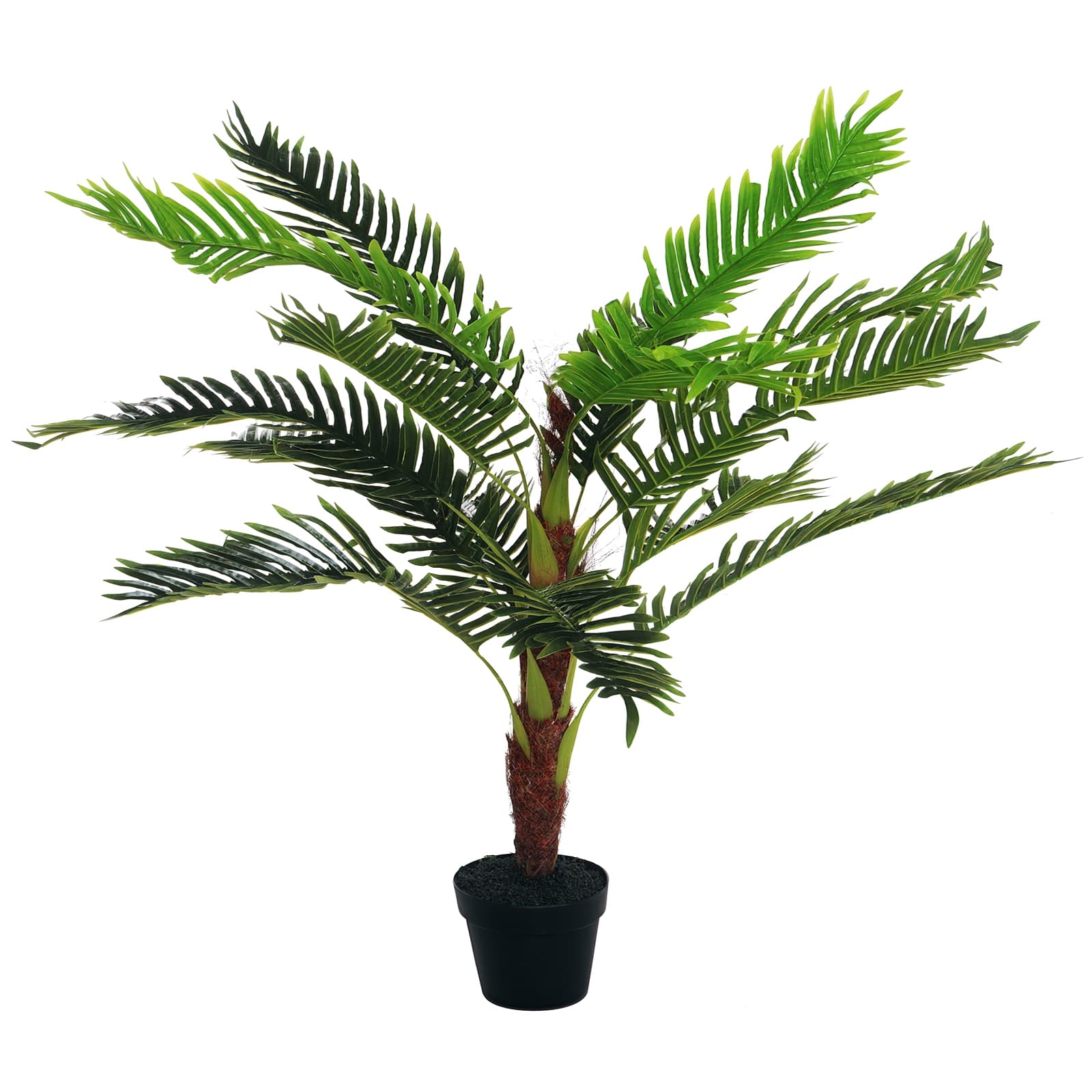 Outsunny Palmier Artificiel Déco Intérieur/Extérieur Hauteur 123cm avec Pot Vert Aosom France