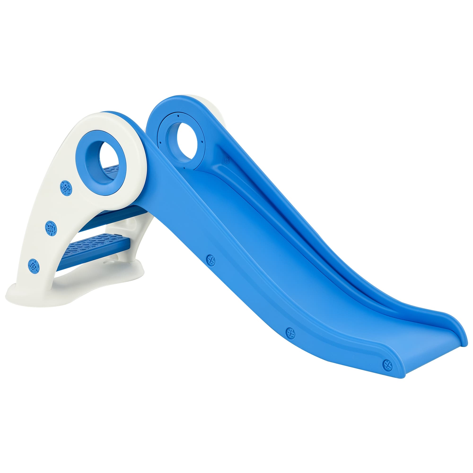 HOMCOM Toboggan Enfant Pliable 18 à 36 mois Usage intérieur extérieur dim. 120L x 50l x 56H cm HDPE Bleu