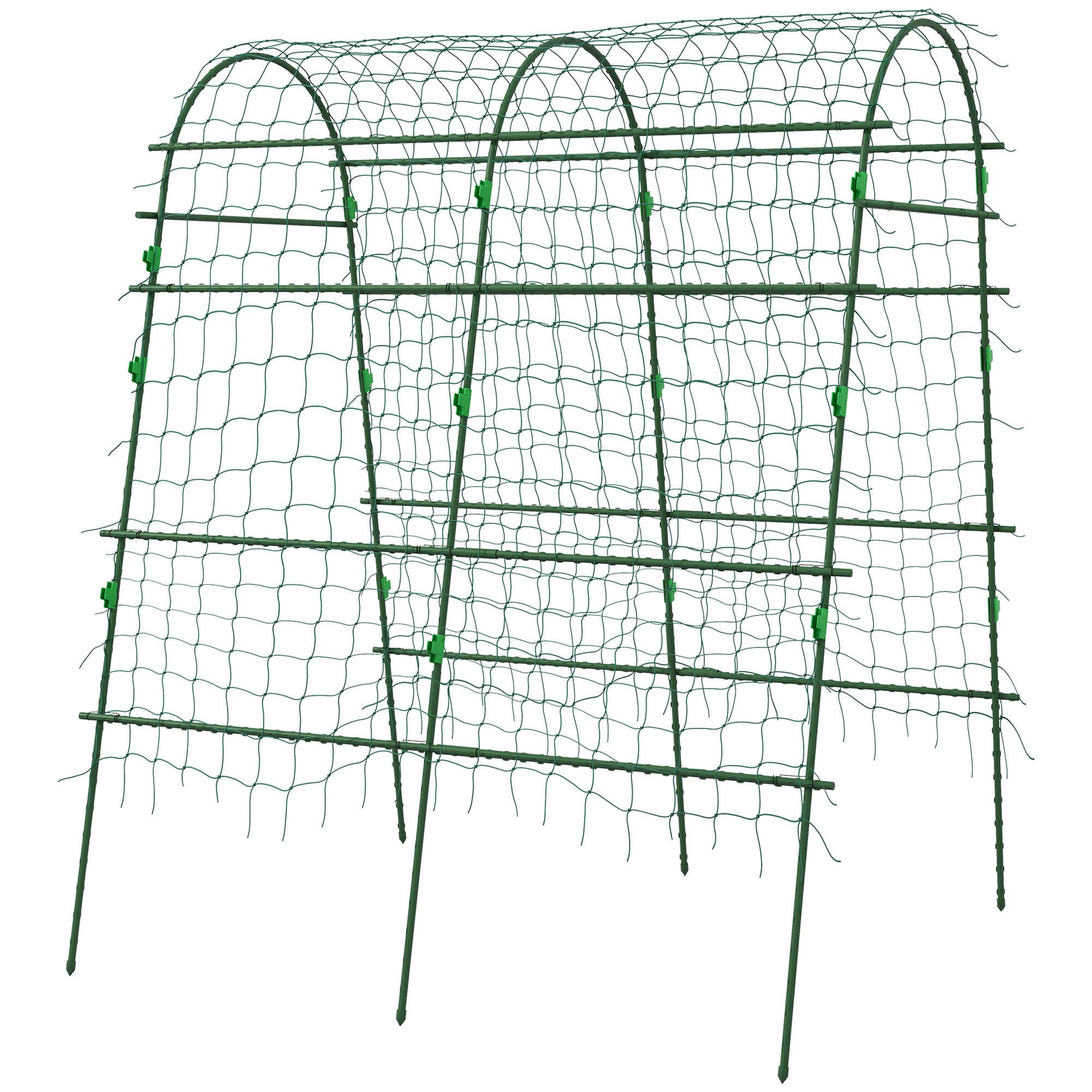 Outsunny Grand Arc de Jardin, Filet de Protection des Oiseaux, Assemblage Facile, Métal, 144 x 167 x 206 cm