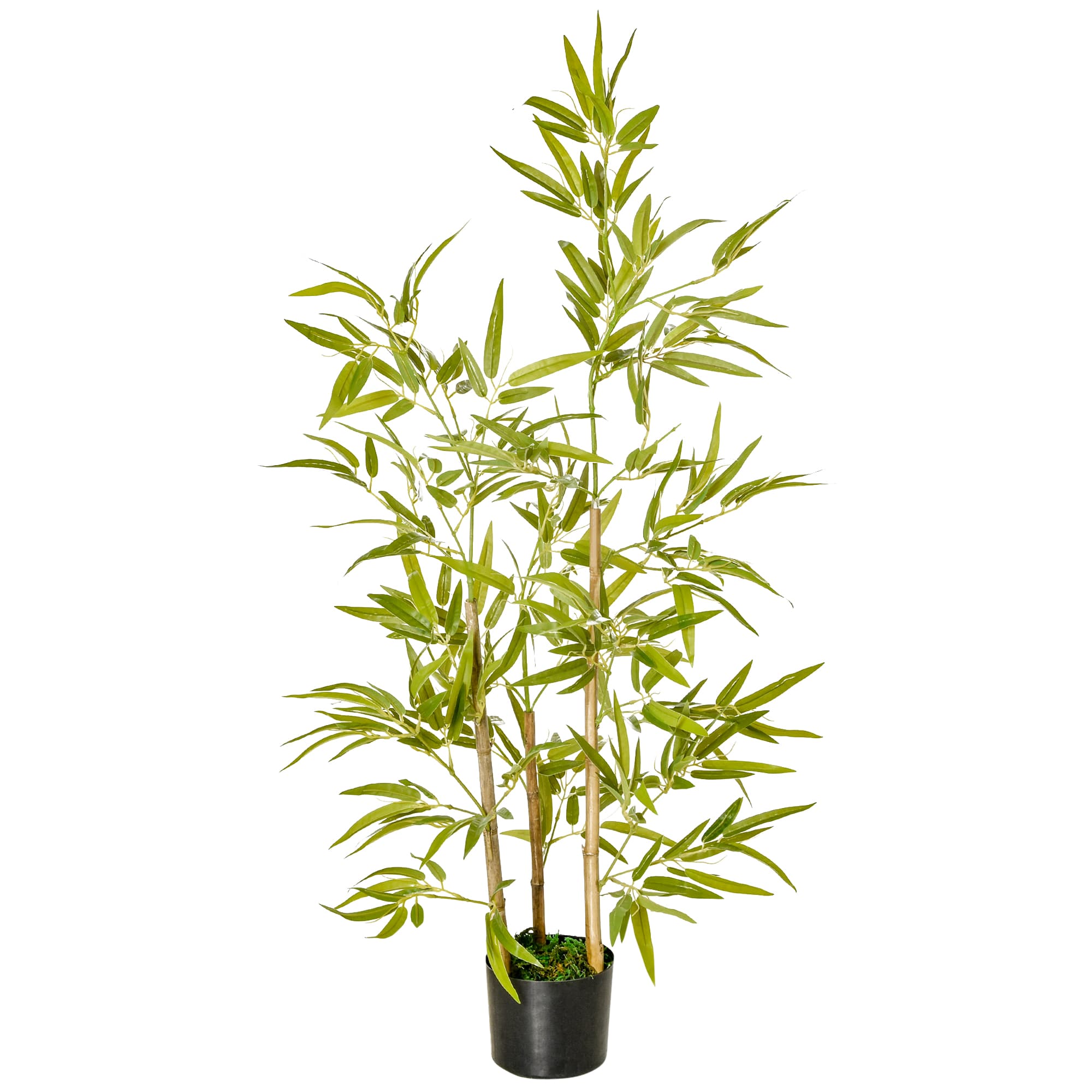 HOMCOM Plante Artificielle de Bambou Haute 120cm avec Pot pour Intérieur et Extérieur, Vert