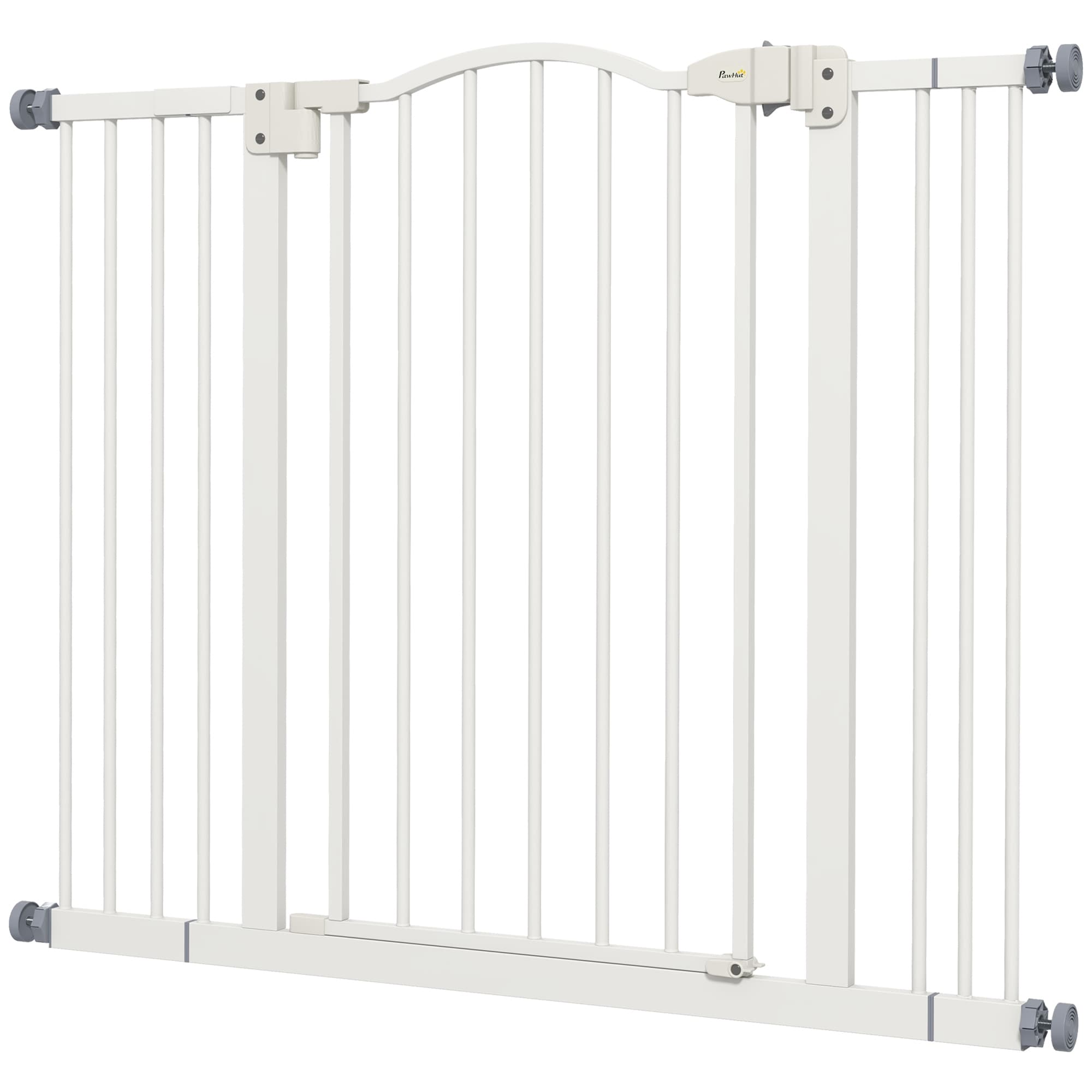 PawHut Barrière pour Chiens Extensible avec 4 Vis Réglables, en Métal et Plastique, 74-100x78 cm, Blanc