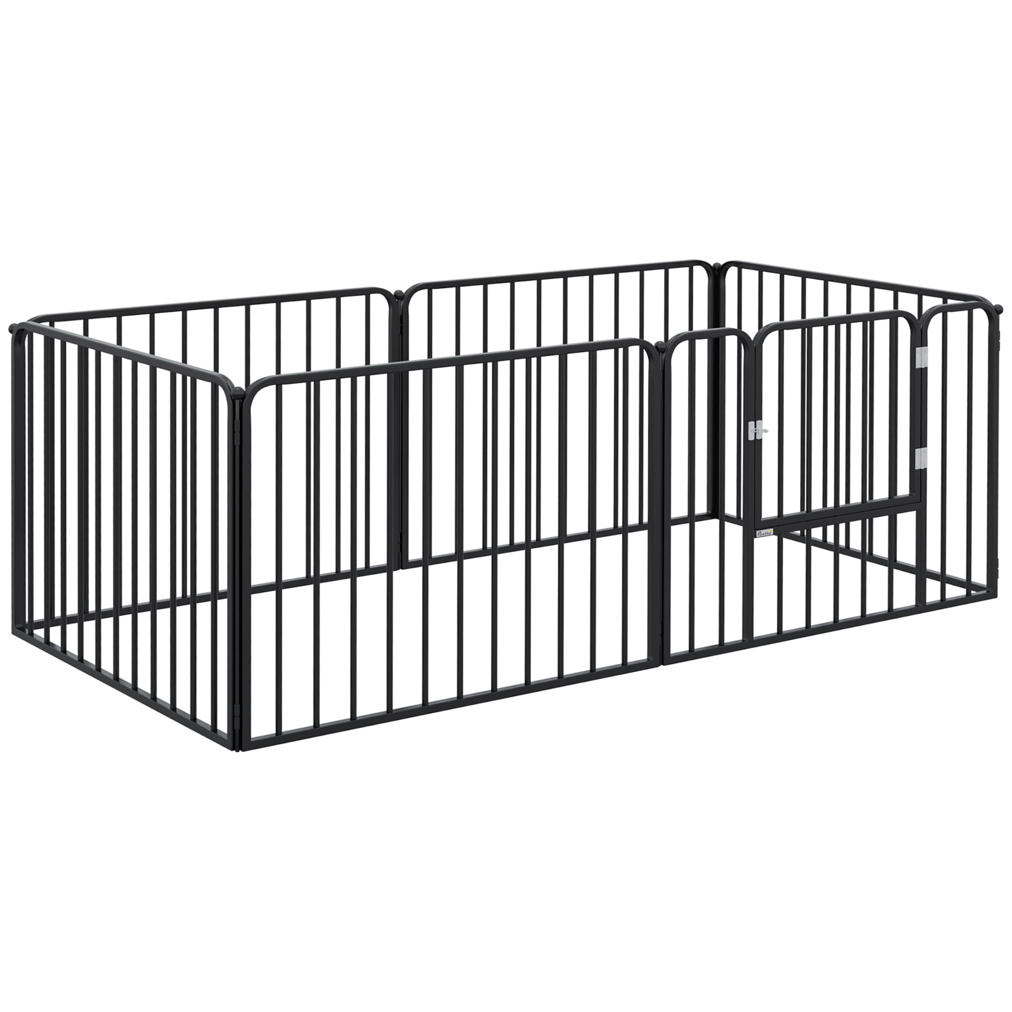 PawHut Clôture pour Chiens à 6 Panneaux Modulables d'Intérieur et d'Extérieur, en Acier, 164x83x60 cm, Noir