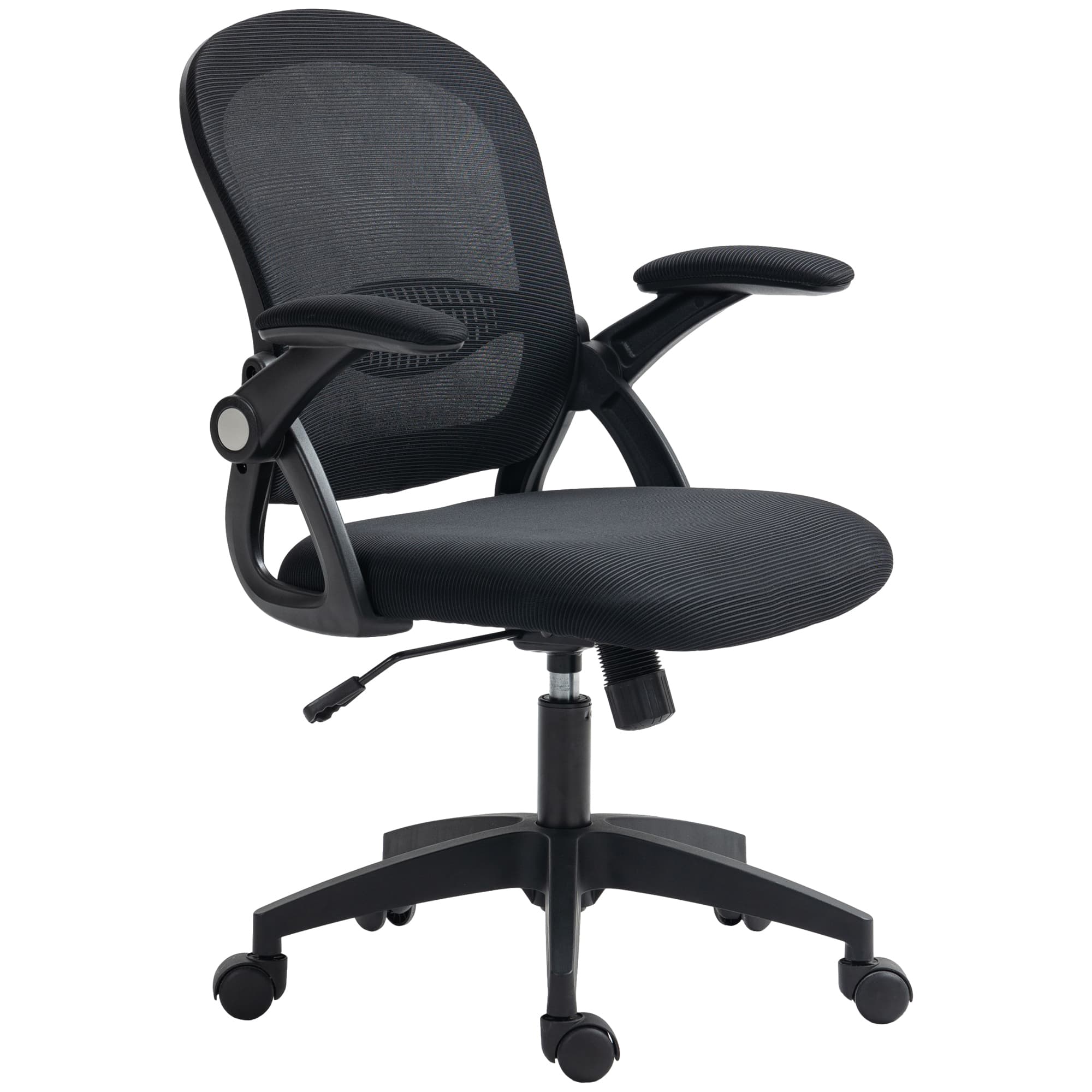 Vinsetto Chaise de Bureau Ergonomique avec Dossier en Maille et Hauteur Réglable, 65,5x61,5x88-97,5cm, Noir