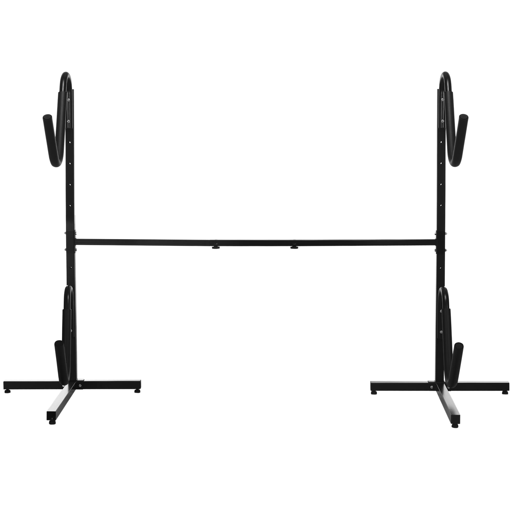 SPORTNOW Support pour 2 kayaks, planches de surf, stand-up paddles, cadre en métal, ajustable en largeur de 144 à 180 cm