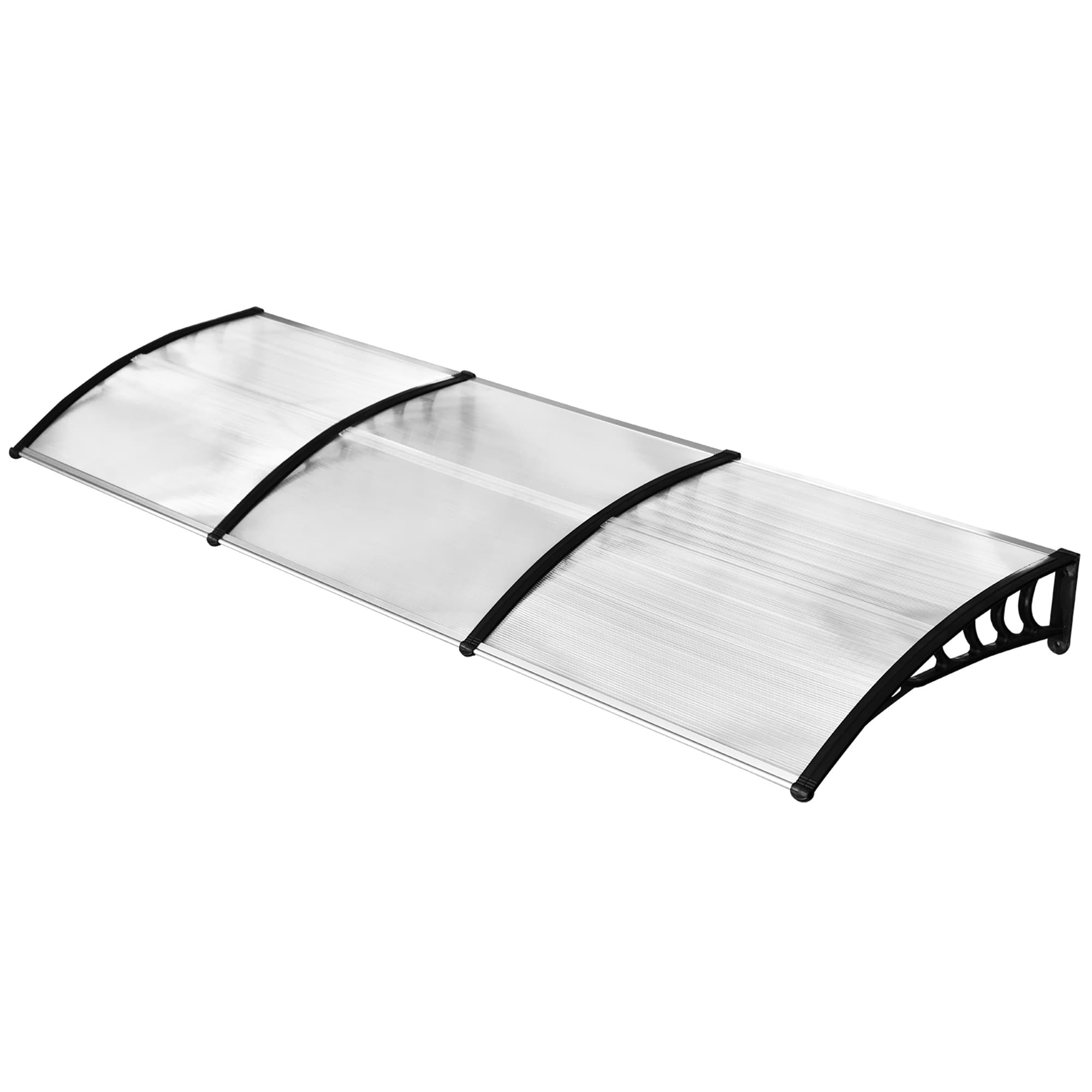 Outsunny Auvent protecteur, protection solaire et contre la pluie, avec support mural, 295x90 cm, Blanc