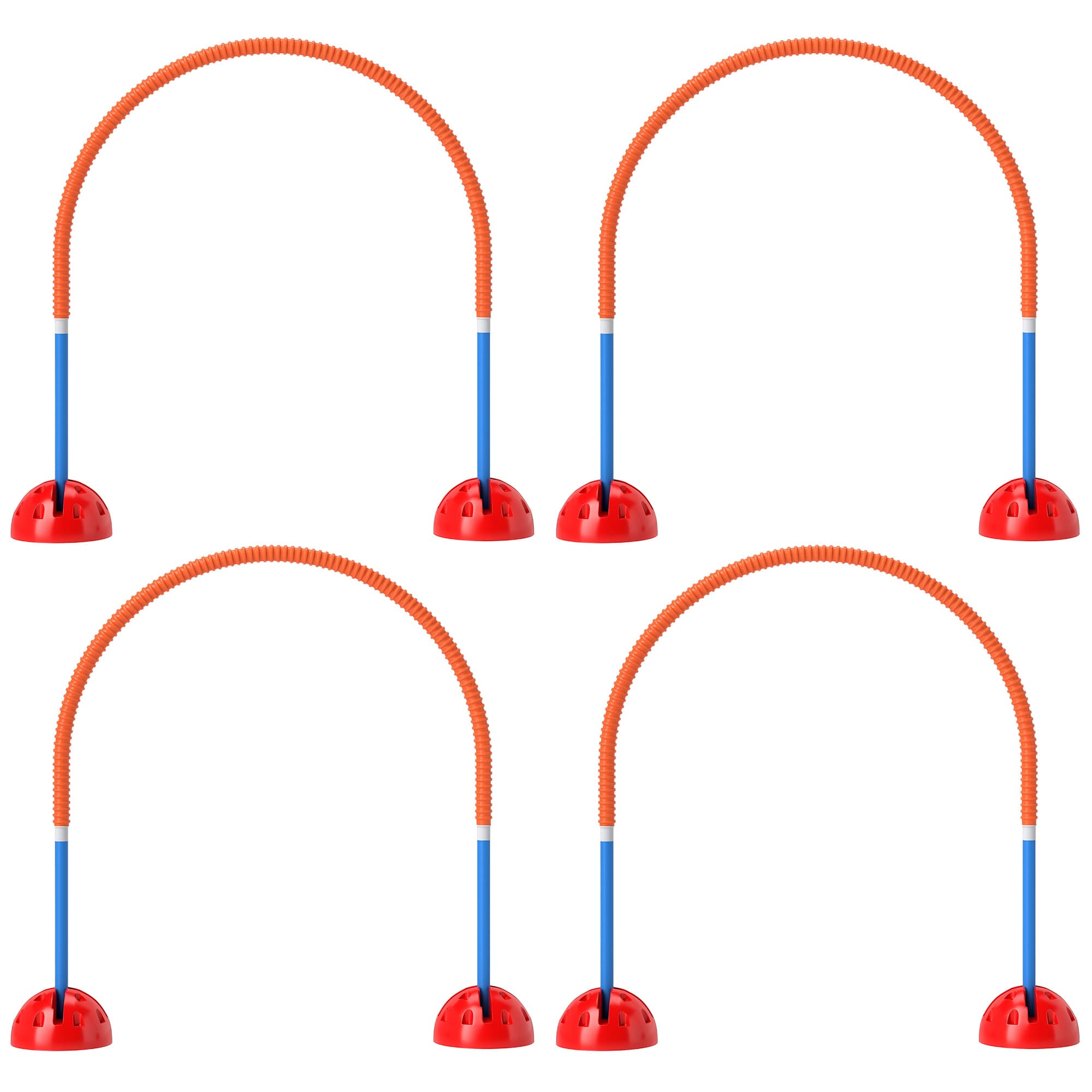 PawHut Ensemble d'agilité pour chiens de 4 pièces avec 4 portes à largeur ajustable, sac de transport, pour le jardin, en bleu