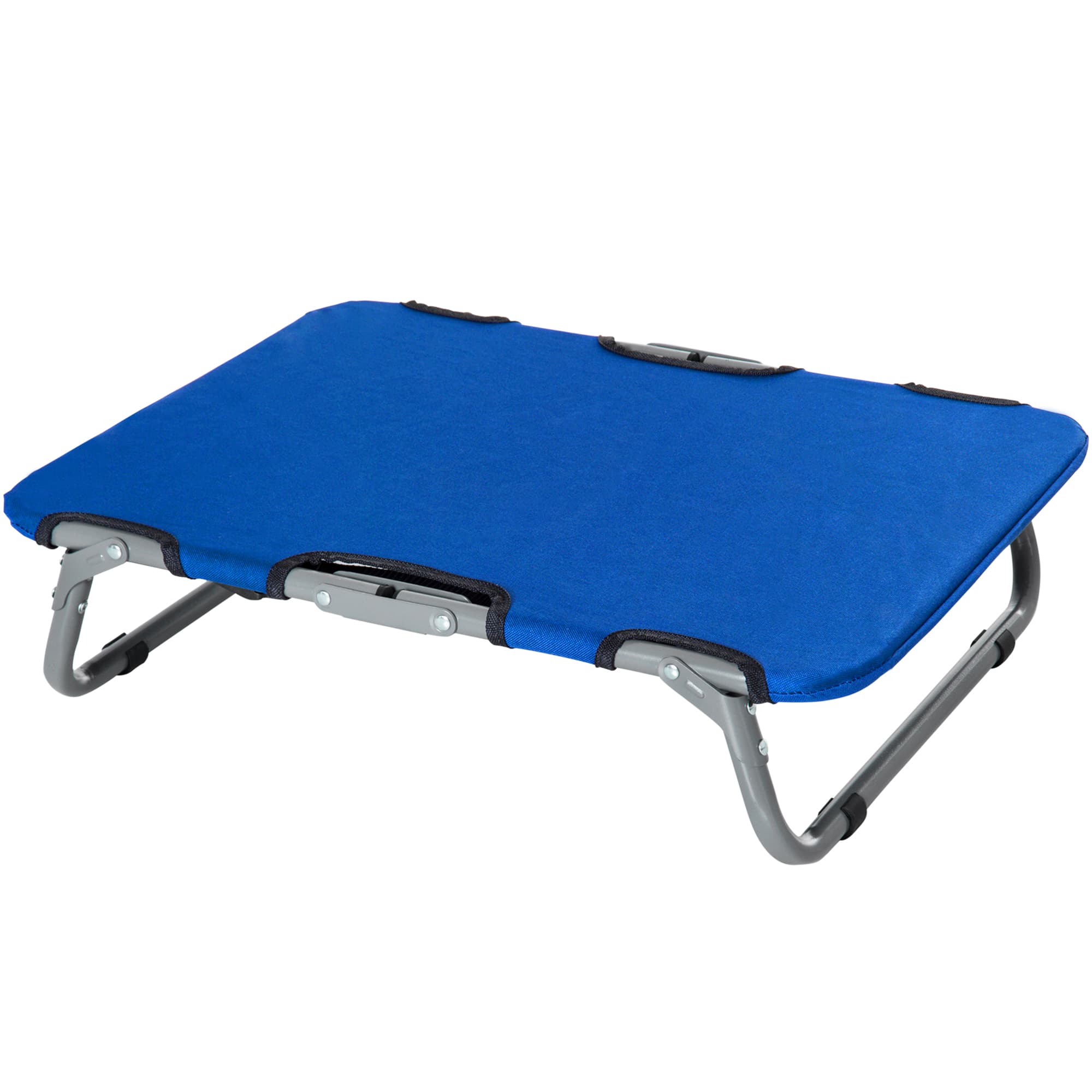 PawHut Brandina pour Chiens de Petite Taille Surélevée et Pliable pour Intérieur et Extérieur, 59x46x15 cm, Bleu