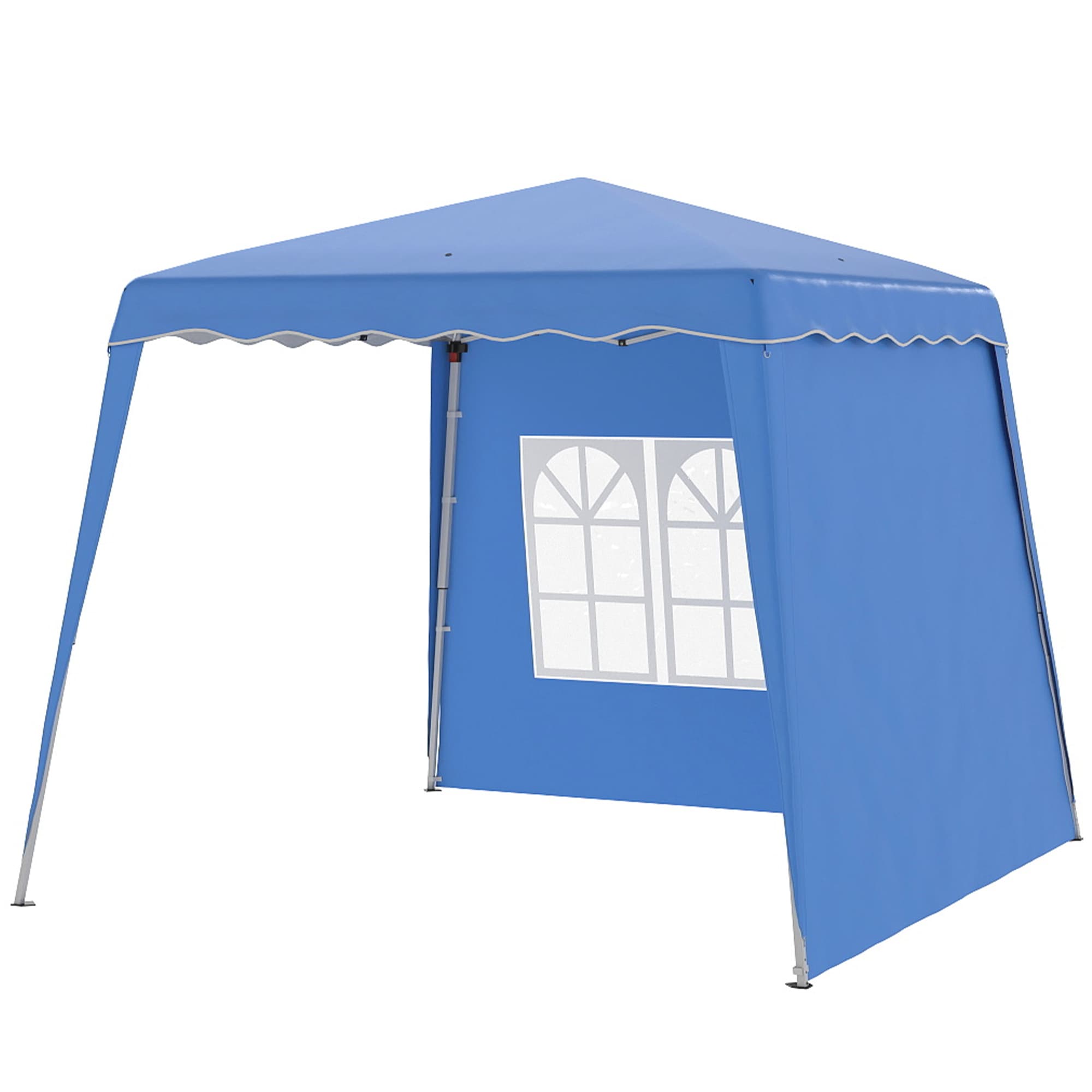 Outsunny Tente Pliable Pop-up 2,89x2,89m Pavillon de Jardin avec Parois Latérales Hauteur Ajustable Protection UV50+ Bleu