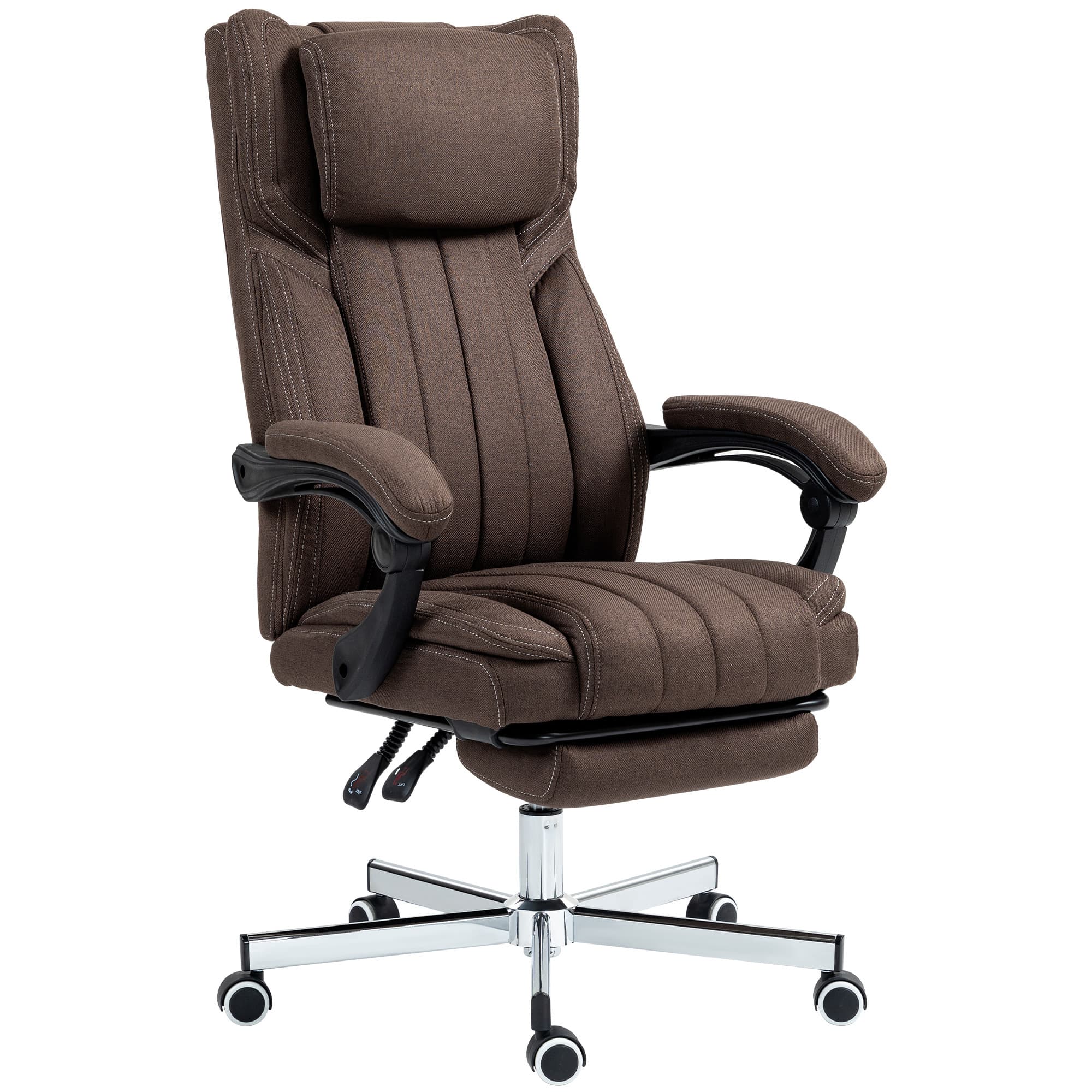 Vinsetto Chaise de Massage avec 6 Points de Massage avec Hauteur Réglable Télécommande Repose-Pieds et Repose-Tête Marron Foncé