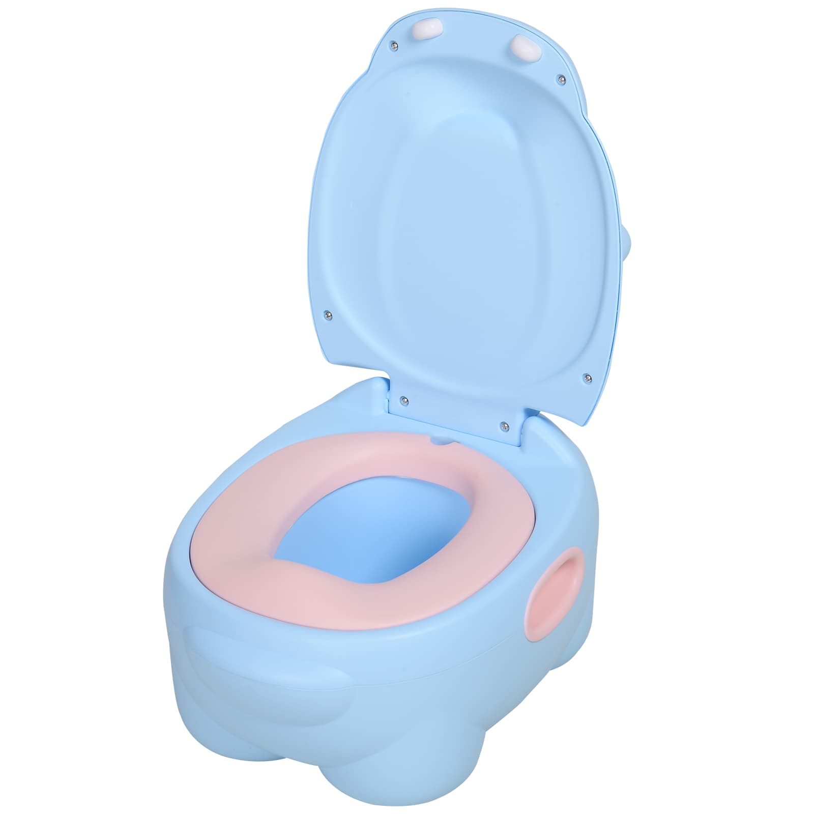HOMCOM Pot Pour Enfants 6 Mois-48 Mois Antidérapant Hippopotame Bleu (40x30x23cm)