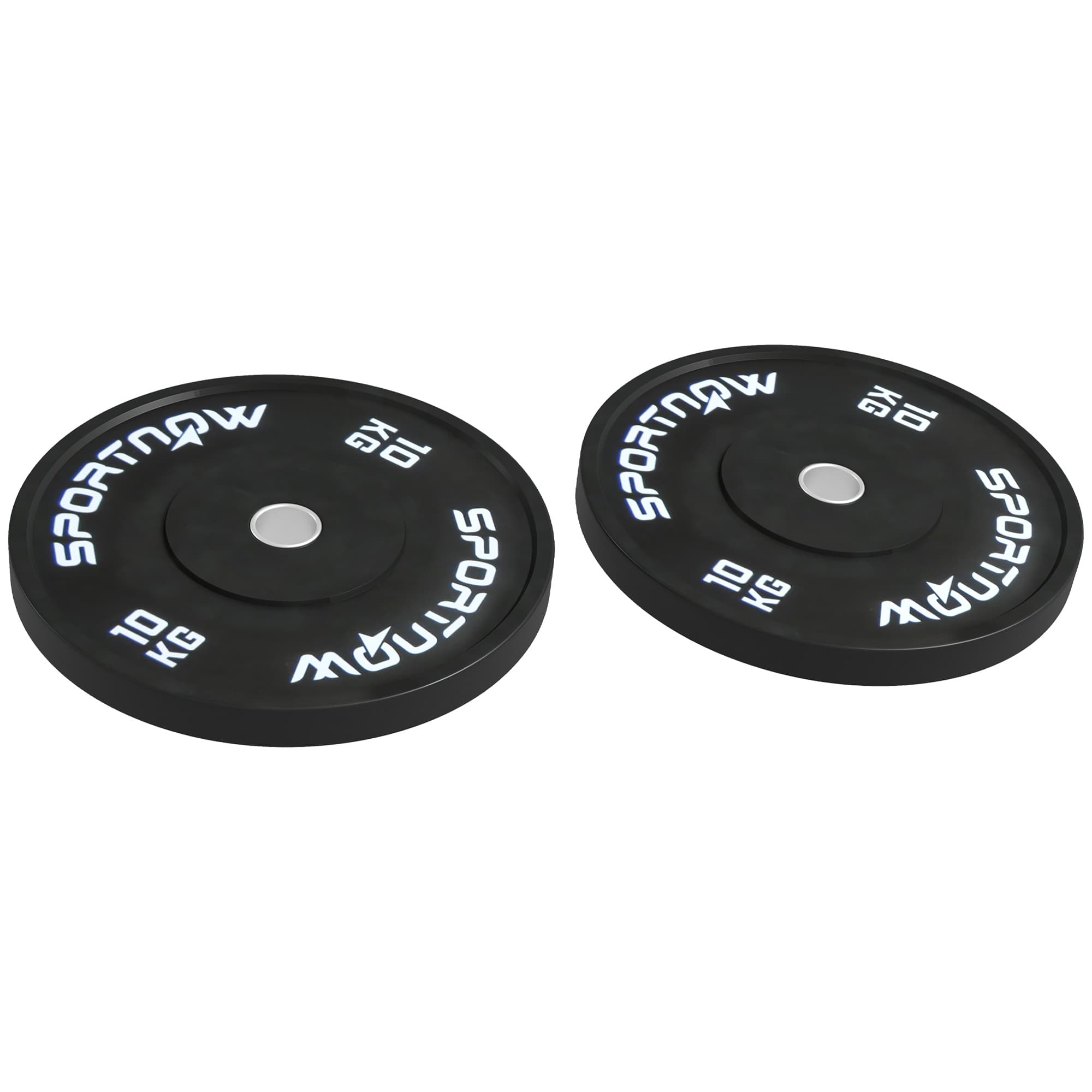 SPORTNOW Set de 2 Disques de Poids de 10kg pour Haltères et Haltères avec Attache Ø5cm, Noir