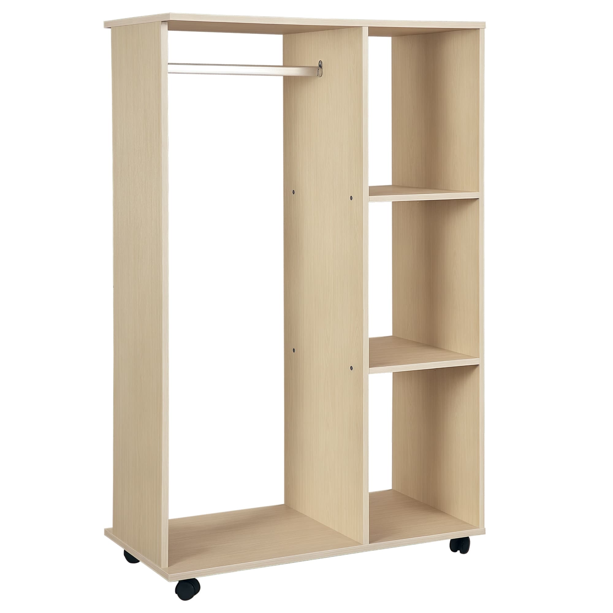 Homcom Armoire penderie armoire de rangement mobile panneaux de particules coloris chêne clair aosom france