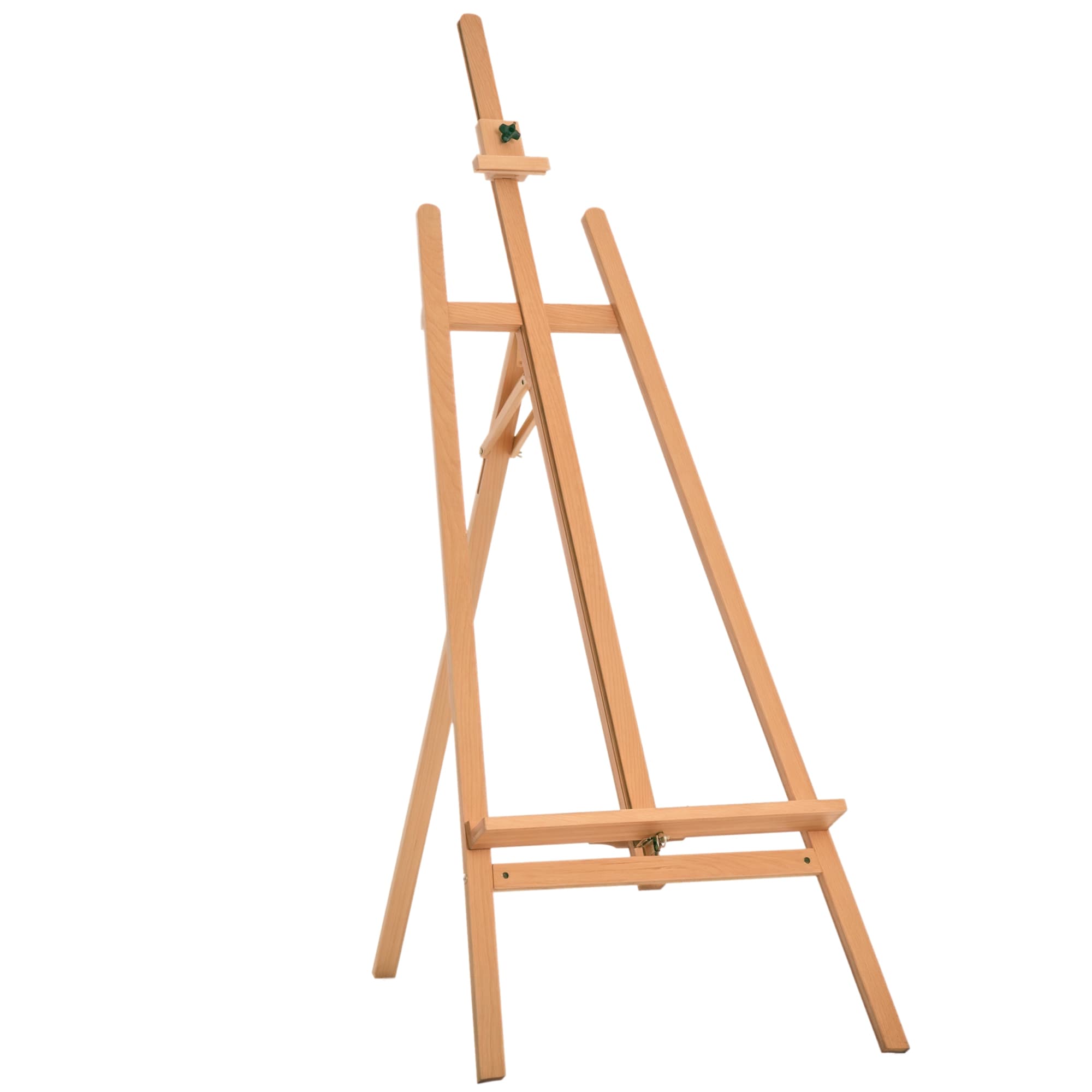 HOMCOM Chevalet d'artiste Chevalet de plancher en bois sur pieds inclinaison et hauteur réglable dim. 65L x 44l x 174-231H cm bois de hêtre clair