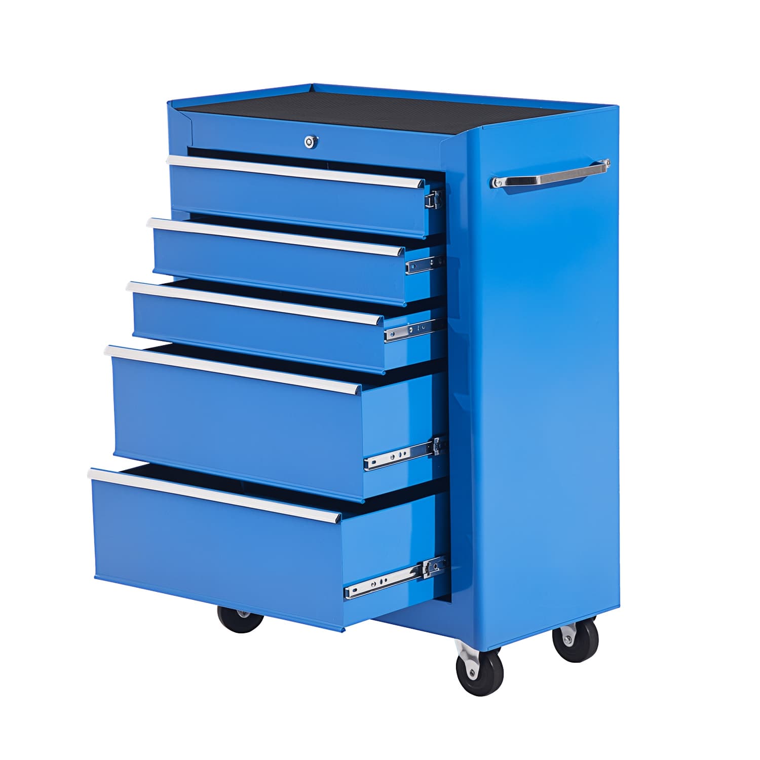 HOMCOM Chariot à Outils Servante Atelier Amovible 5 Tiroirs Verrouillables