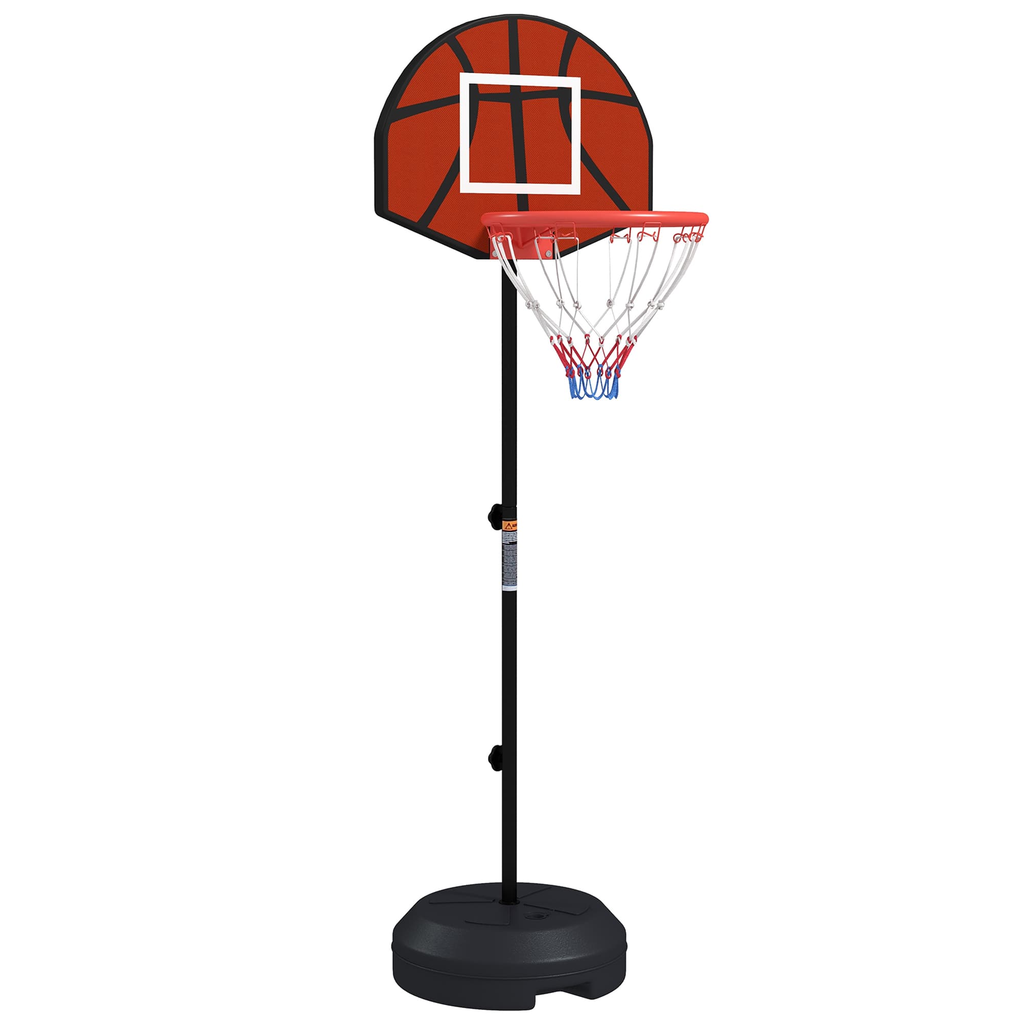 SPORTNOW Support panier de basket-ball 2 en 1 avec hauteur réglable 129-179 cm et jeu de 6 fléchettes magnétique