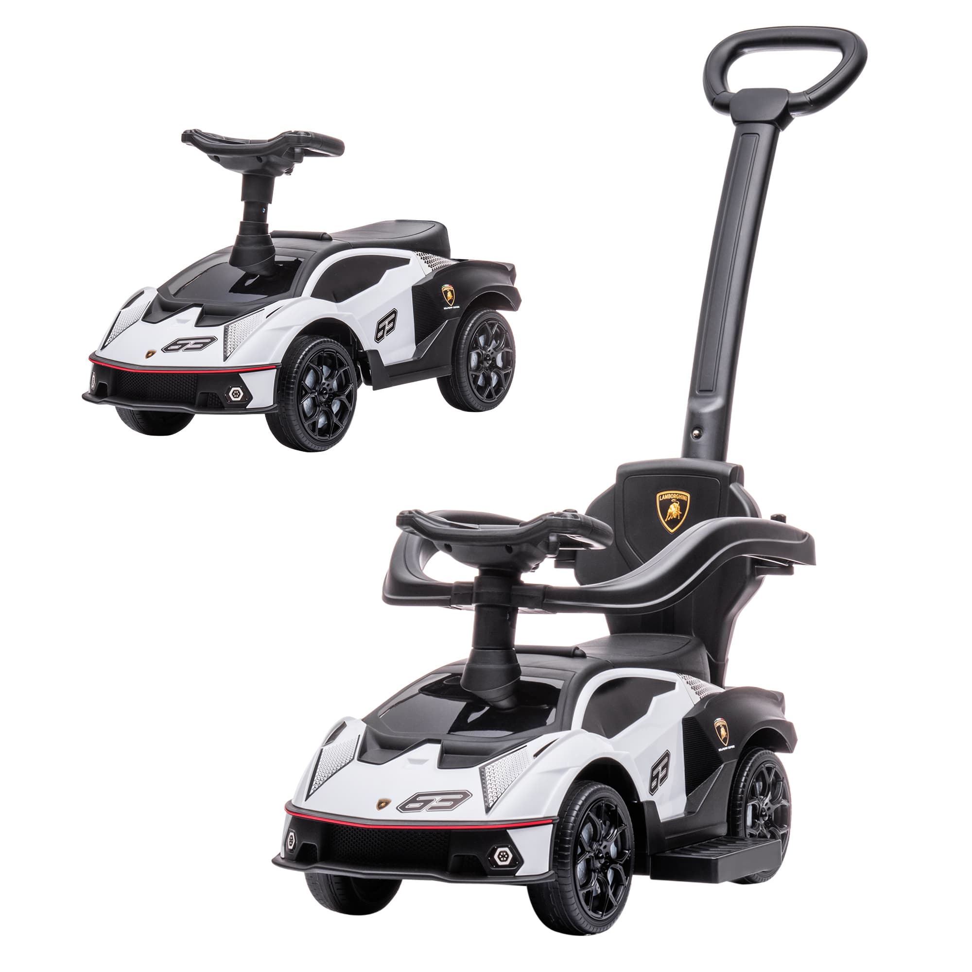 AIYAPLAY trottinette à main pour enfant, roues antidérapantes, design coloré, frein sûr, blanc Aosom France