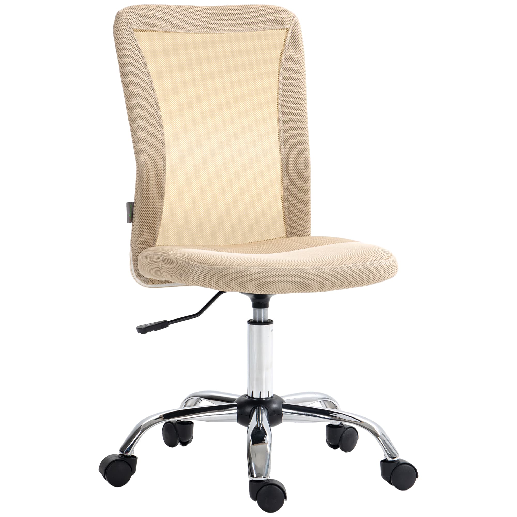 Vinsetto Chaise de bureau ergonomique hauteur réglable piètement chromé pivotant 360° revêtement maille beige