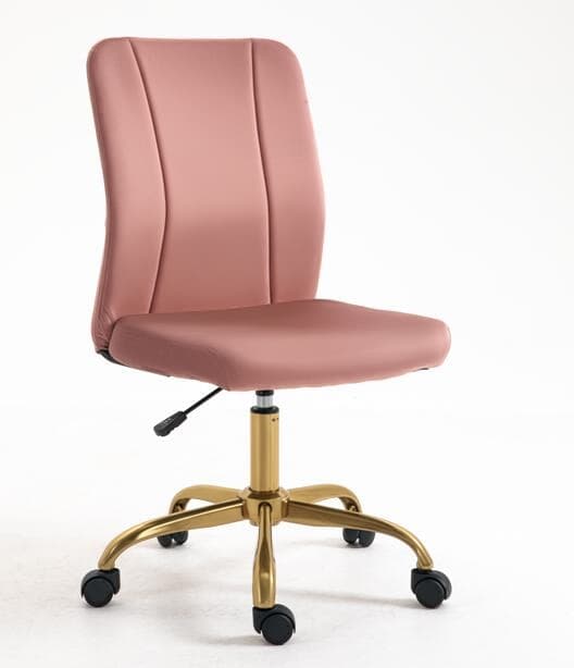 Vinsetto Fauteuil Bureau Pivotant Velours Rose Doré Design Contemporain Ergonomique Aosom France