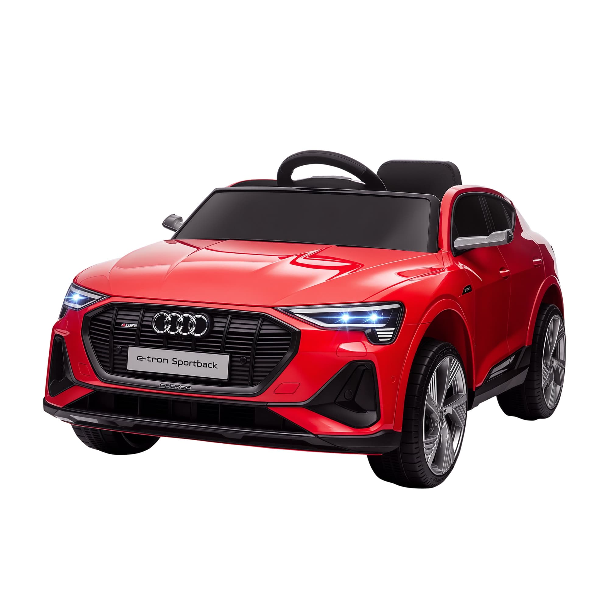HOMCOM Voiture électrique Enfant e-tron Sportback S Line 12 V - V. Max. 5 Km/h - Effets sonores, Lumineux - télécommande, Port USB, MP3 - Rouge