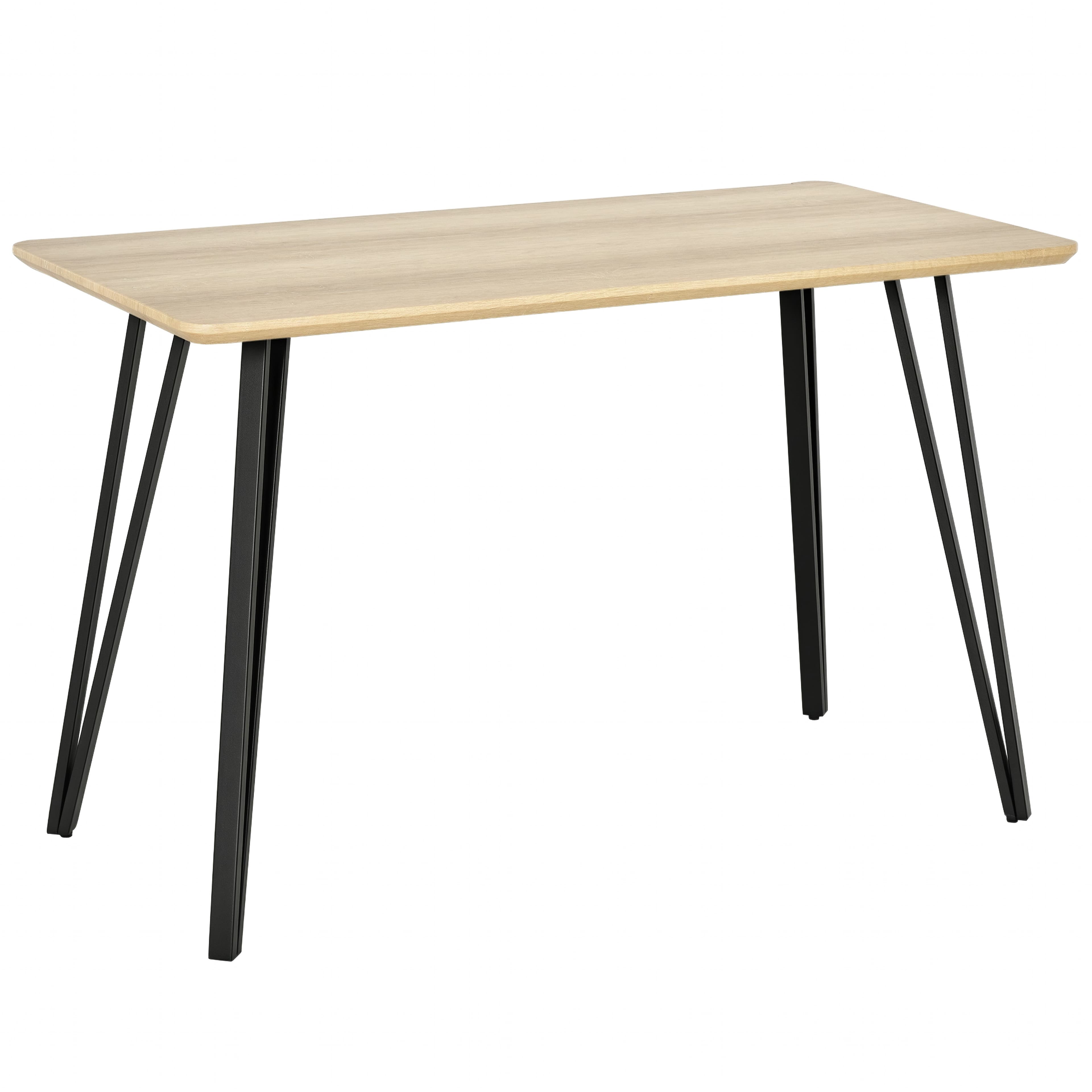 HOMCOM Table Salle à Manger Rectangulaire Design Épingle Métal MDF Chêne Noir 120x60x75cm Aosom France