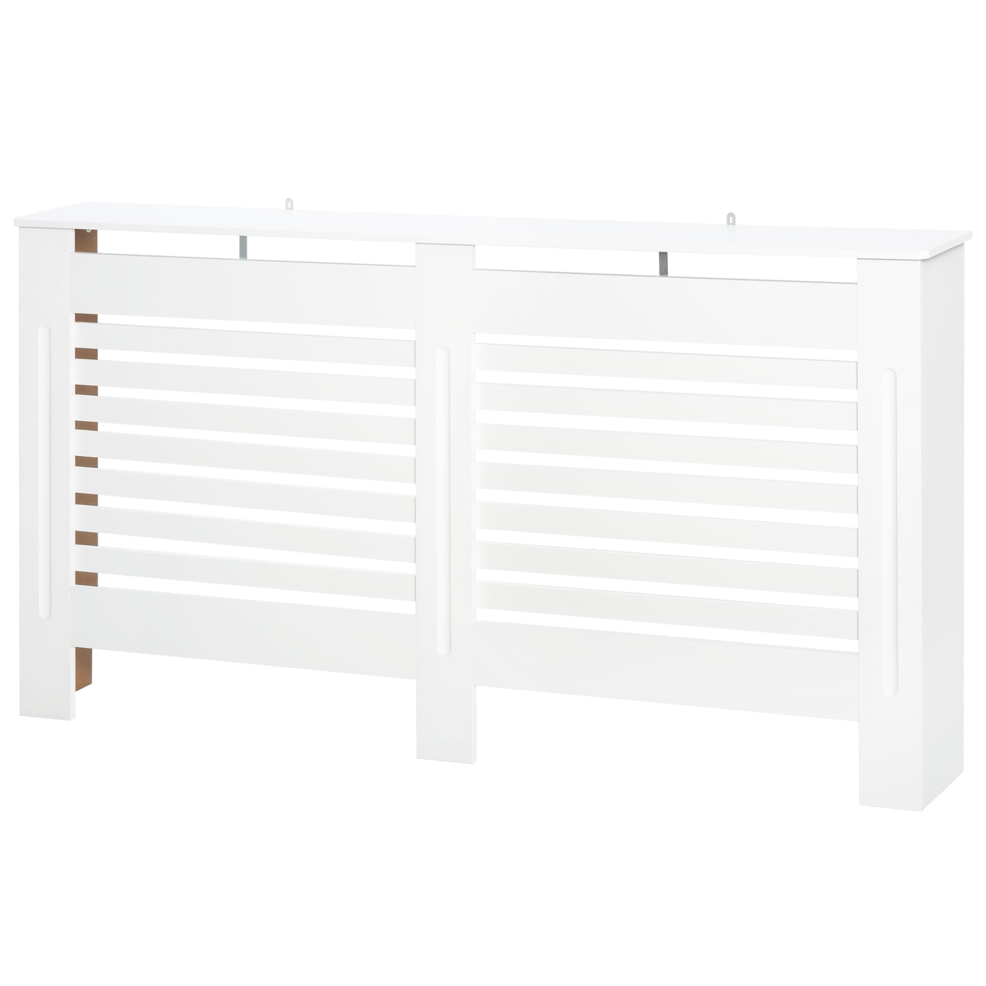 HOMCOM Cache-radiateur à Lattes avec Étagère de Rangement, en Bois, 172x19x81 cm, Blanc