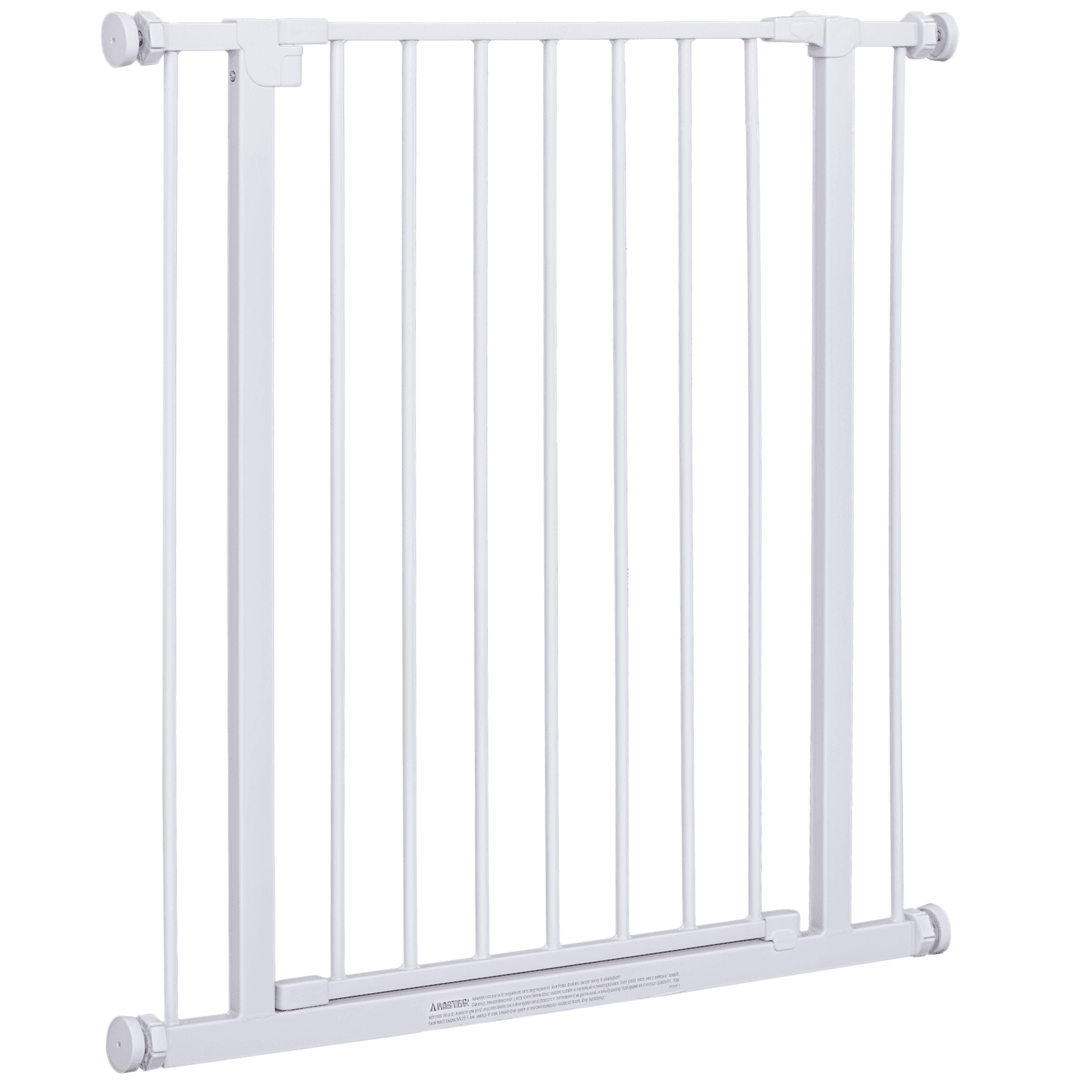 PawHut Barrière de sécurité longueur réglable dim. 76-82l x 76H cm sans perçage métal plastique blanc