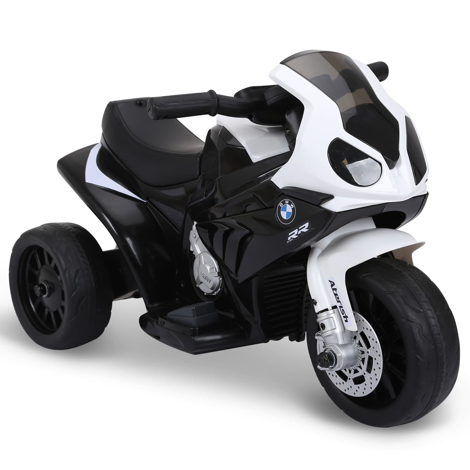 HOMCOM BMW Moto électrique pour enfants 3 roues 6 V 2,5 Km/h effets lumineux et sonores noir BMW S1000 RR