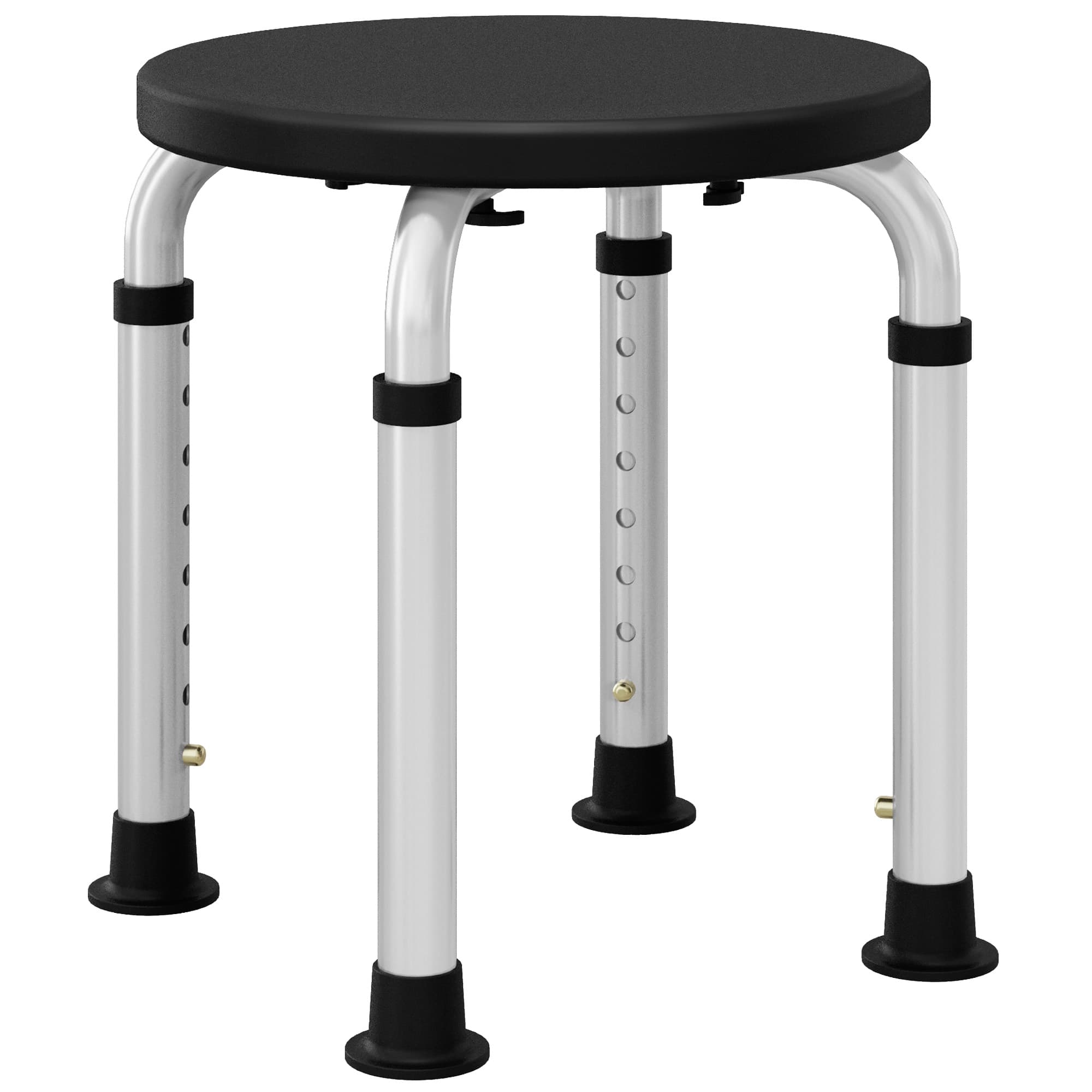 HOMCOM Tabouret de Douche réglable en Hauteur siège de Douche Ergonomique Pieds antidérapants Charge Max. 136 Kg alu HDPE Noir