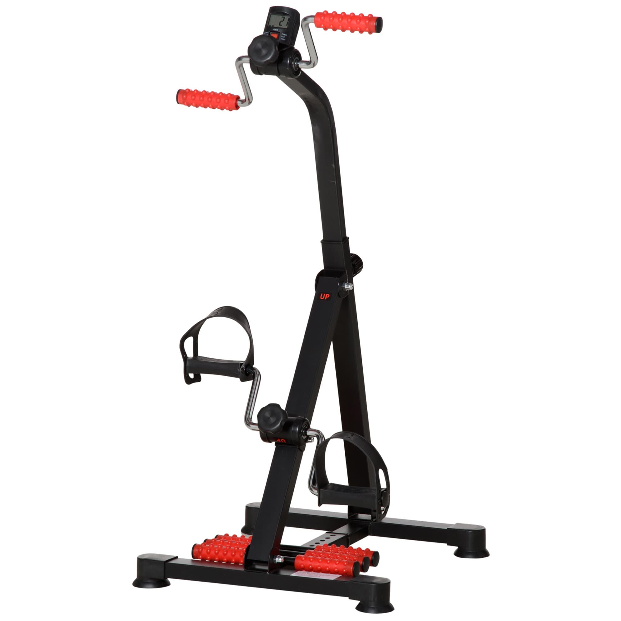HOMCOM Vélo d'entraînement pour la rééducation des bras et des jambes avec hauteur et largeur réglable, masseurs, LCD, noir