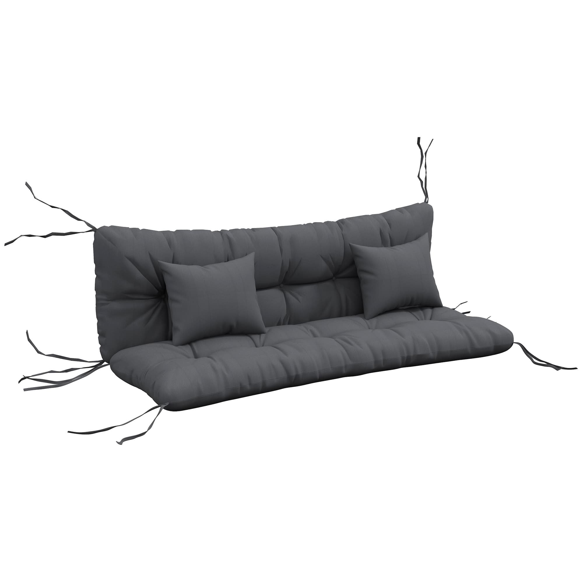 Outsunny Ensemble de 4 coussins d'extérieur pour balancelle de jardin, 1 coussin d'assise coussins de dossier et 2 oreillers
