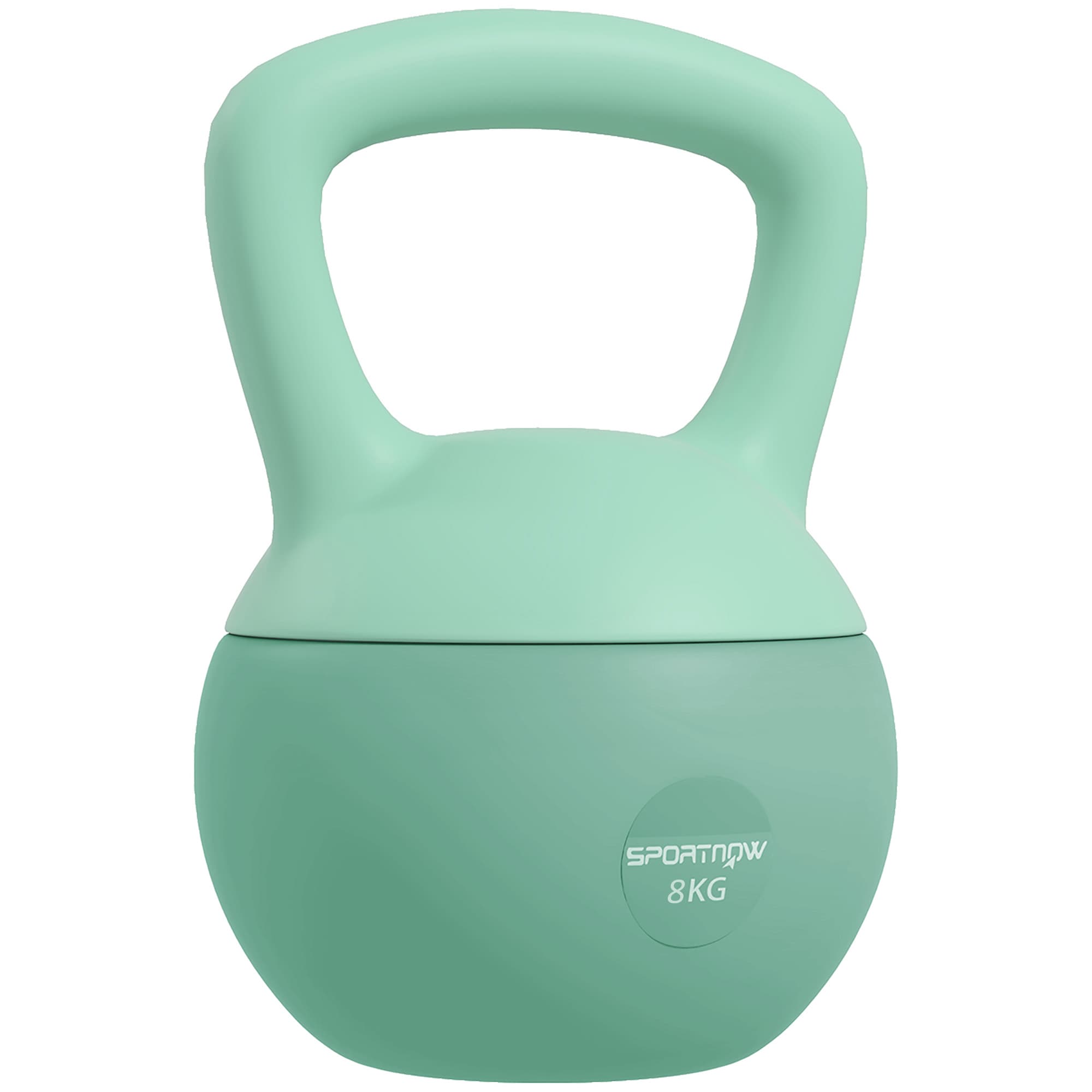 SPORTNOW Kettlebell 8 kg, avec poignée antidérapante, pour fitness musculation cardio, 19 x 19 x 28 cm, vert