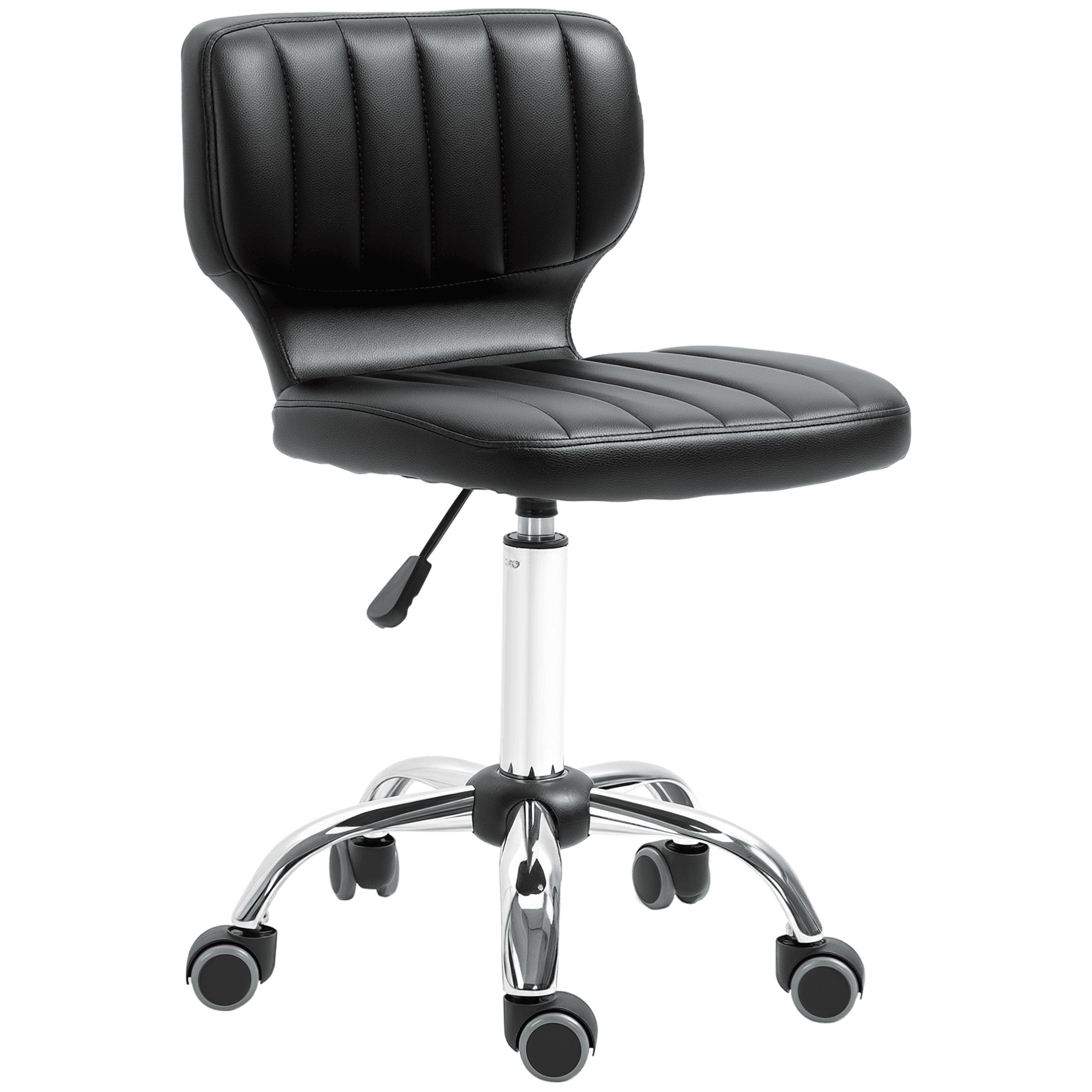 HOMCOM Tabouret de massage travail matelassé noir chromé Dim. 45L x 47l x 72-87H cm-AOSOM.fr