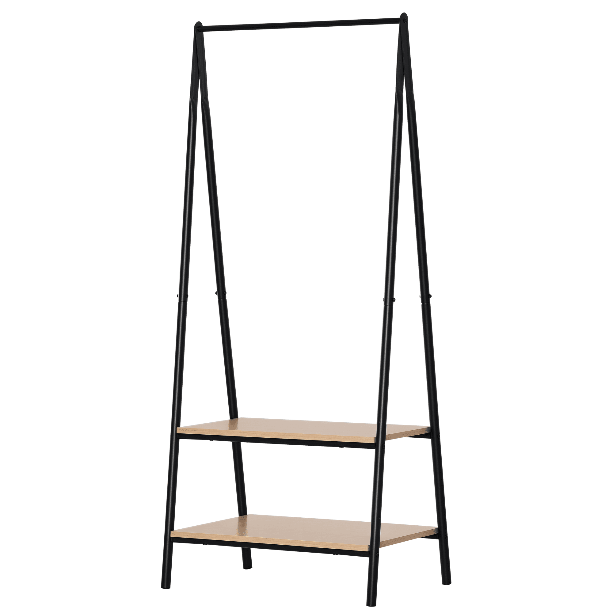 Homcom Penderie Triangulaire Bois Noir avec Cintre et Étagères pour Entrée Design Contemporain Aosom France