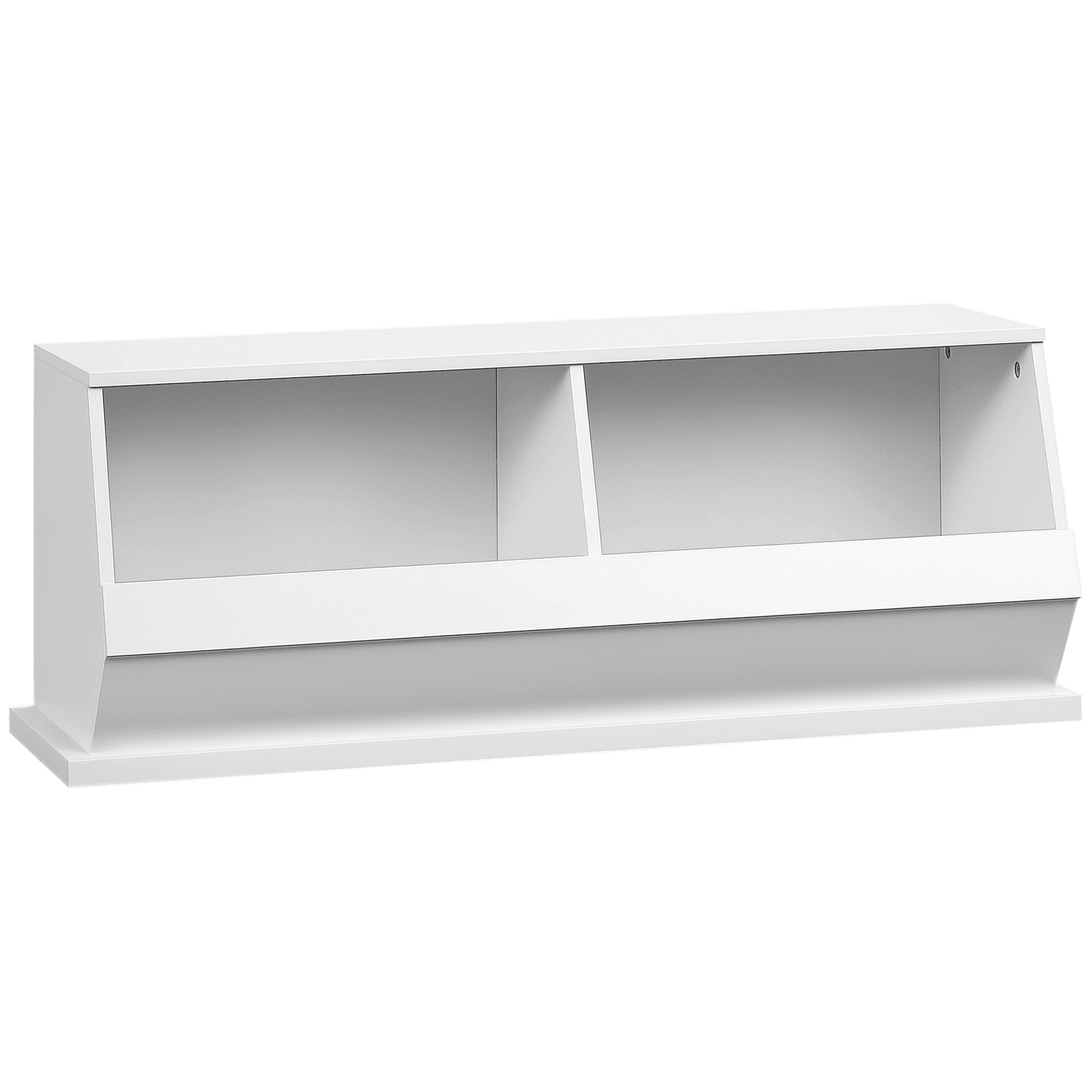 HOMCOM Meuble 2 casiers bacs de rangement en MDF - dim. 90L x 36l x 35H cm -blanc