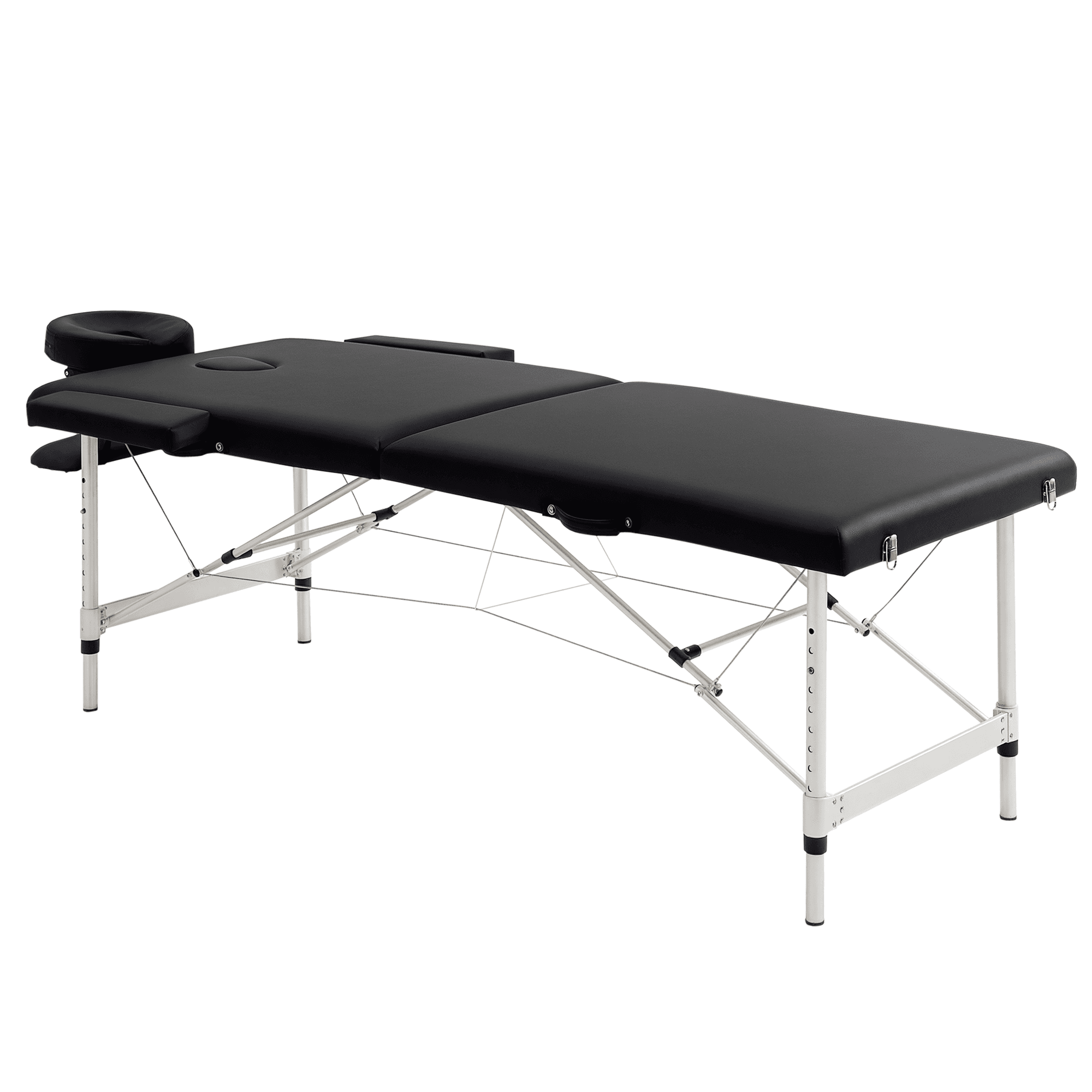 HOMCOM Table de massage pliable portable + housse de transport charge max. 225 Kg hauteur réglable 185 x 70 cm noir