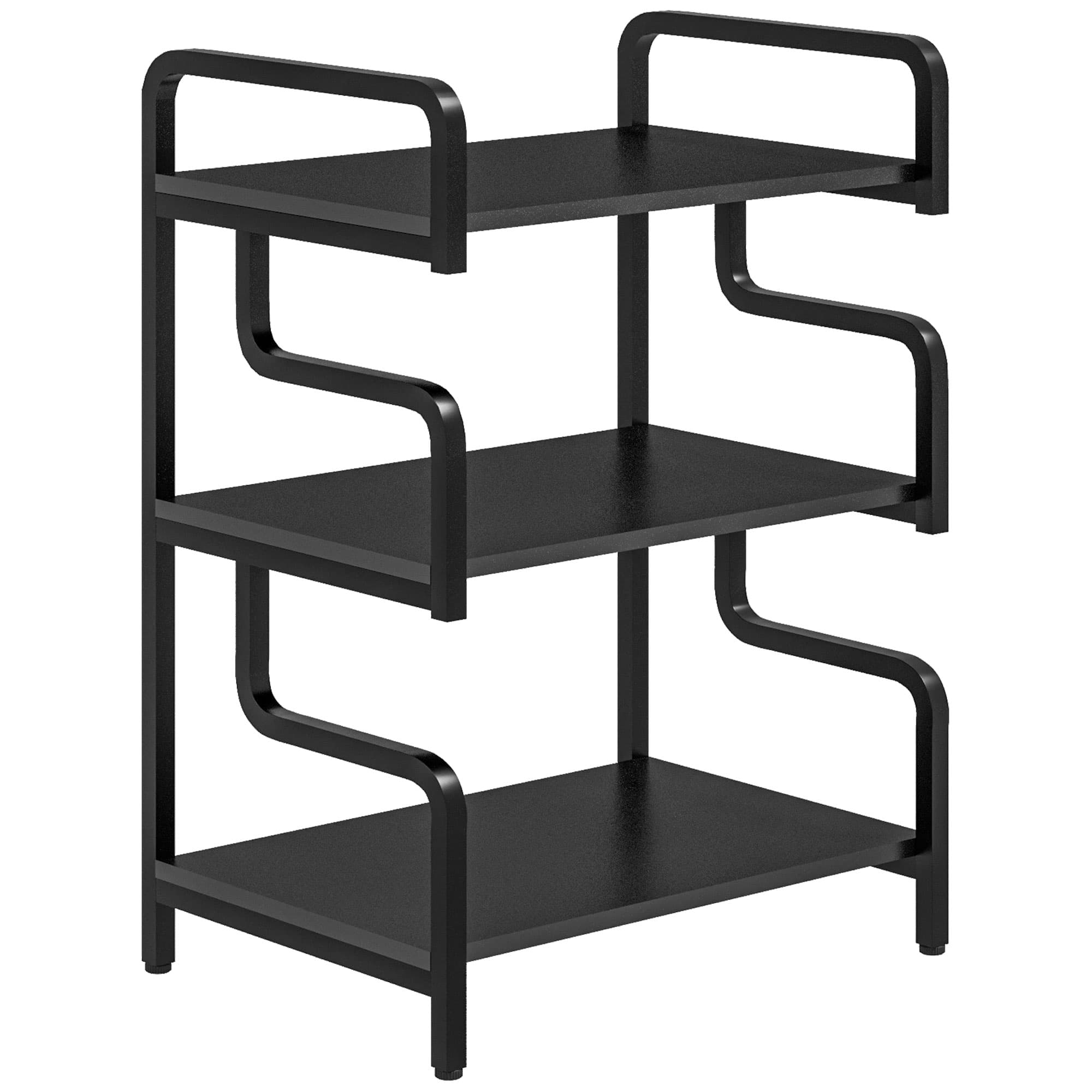 HOMCOM Étagère de rangement à 3 niveaux étagère en métal design industriel structure en acier 55 x 40 x 77 cm Noir