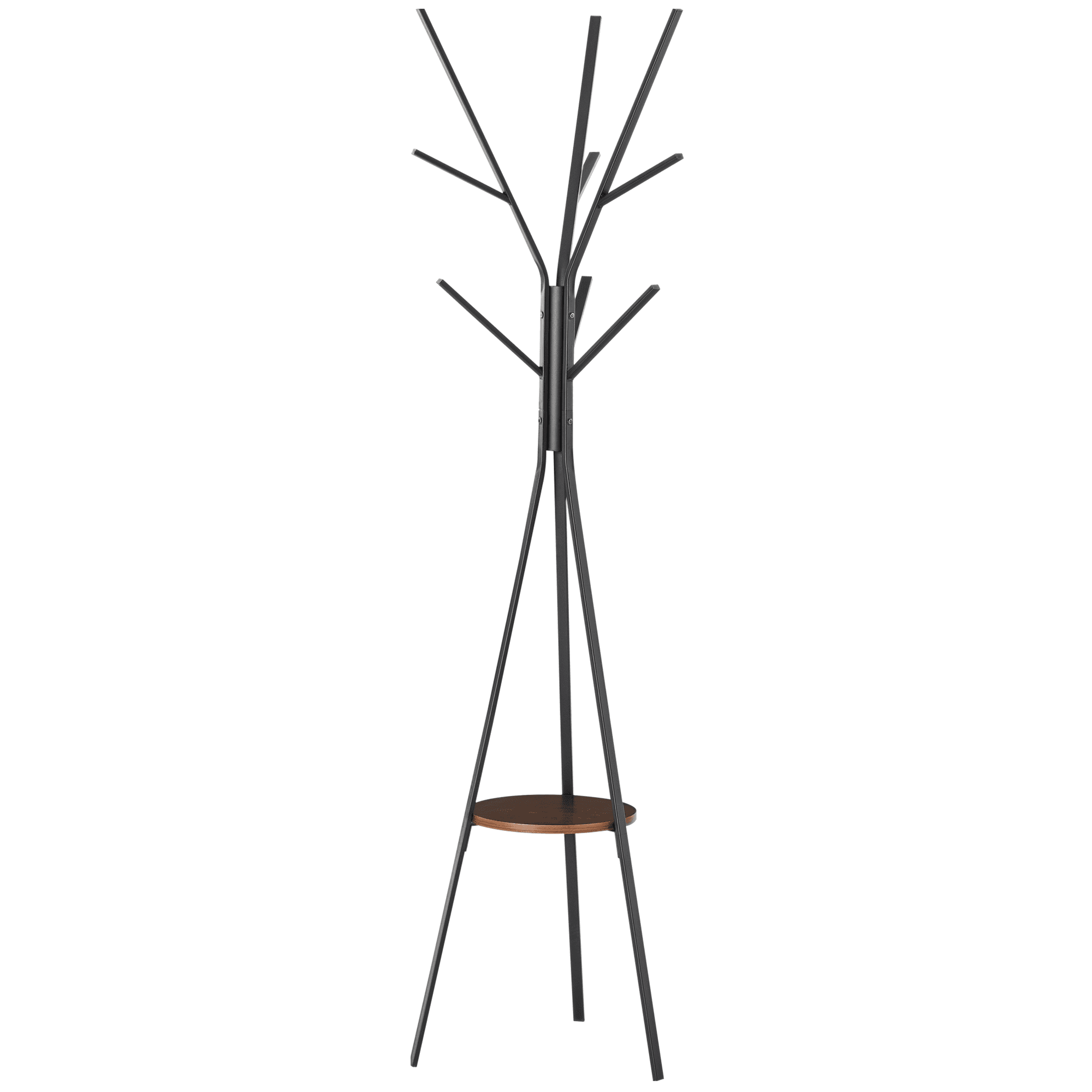 HOMCOM Porte-Manteau Mural Étagère Métal Marron Contemporain 45x45x180cm Aosom France