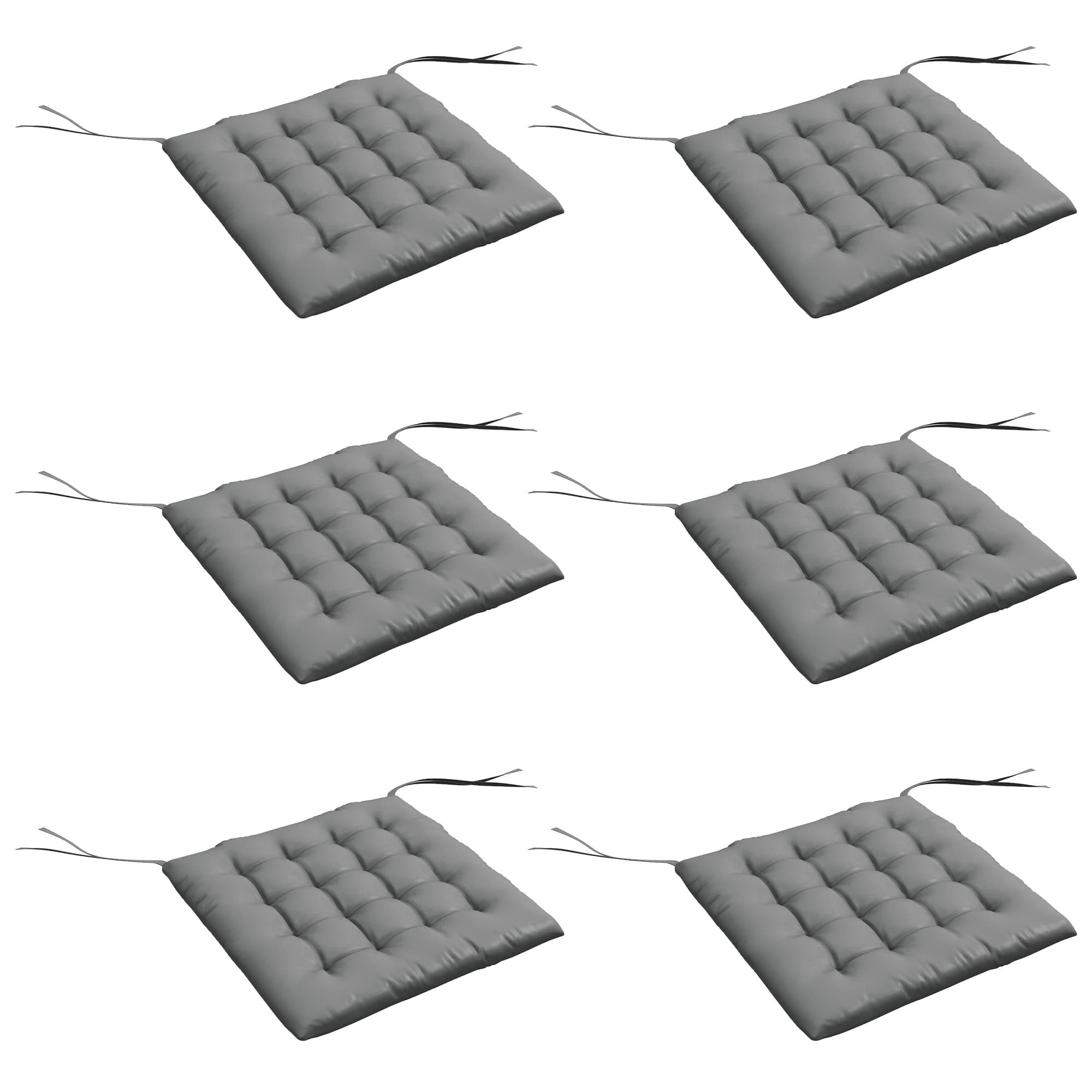 Outsunny Lot de 6 coussins de chaise de jardin, Coussins extérieur capitonné, grand confort cm avec attaches, dim. 40L x 40l cm