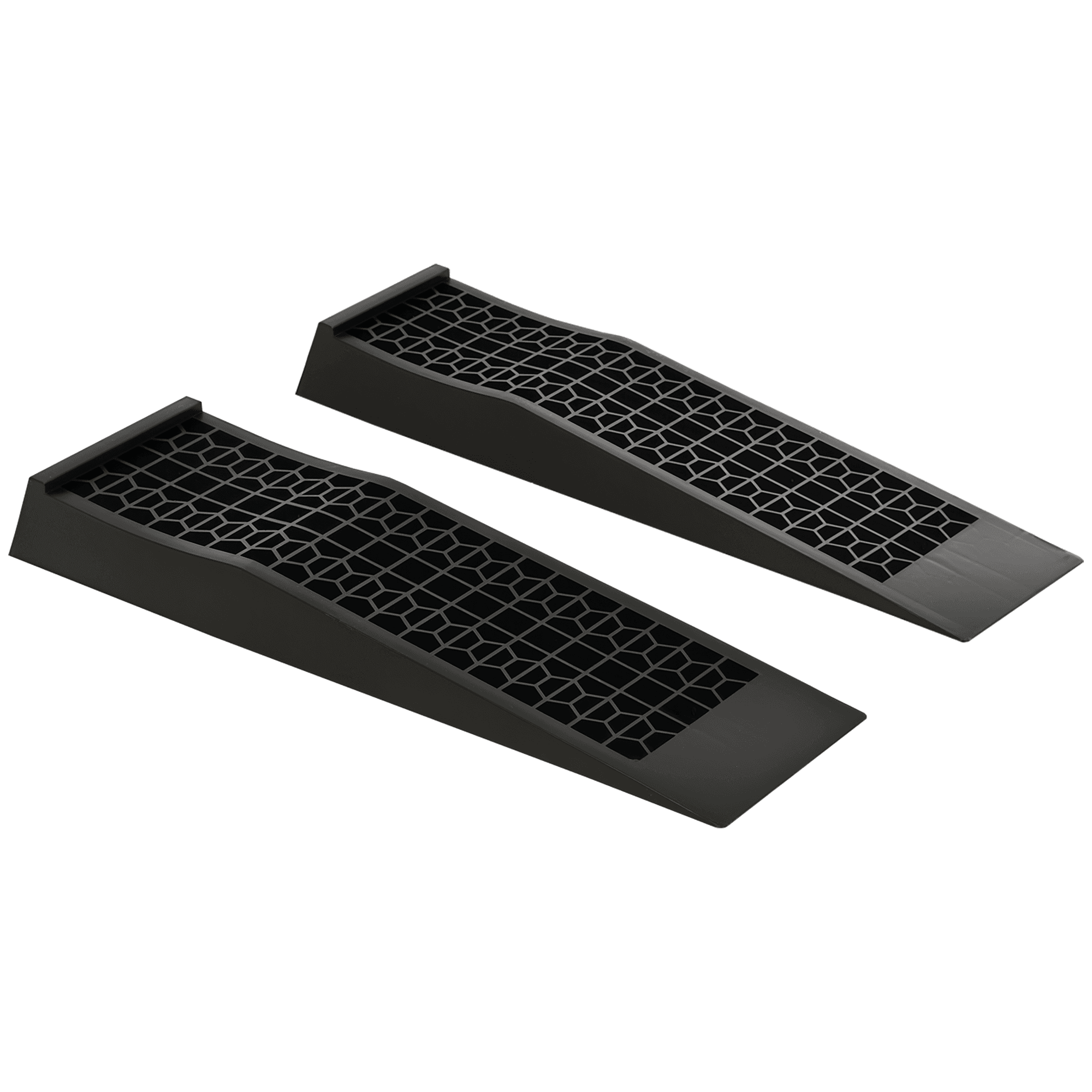HOMCOM Lot de 2 Rampes Plastique des Voiture Max. 3000 Kg Antidérapant 70 x 20 x 8 cm Noir aosom france