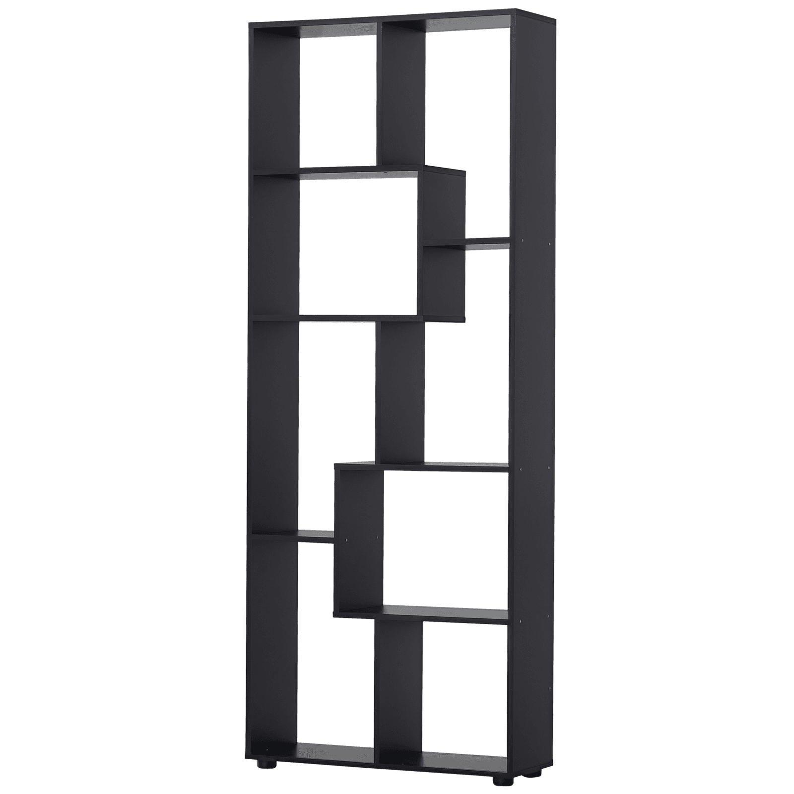 HOMCOM Bibliothèque étagère meuble de rangement en Zig zag Design Contemporain 70L x 24l x 178H cm Panneaux Particules noir