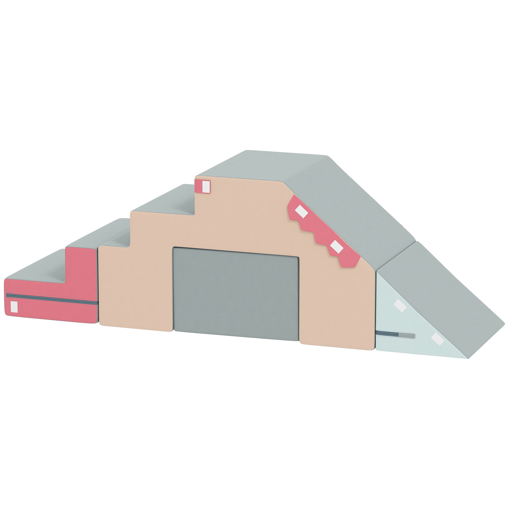 AIYAPLAY Ensemble de 2 blocs souples pour tout-petits, similicuir, mousse, pour escalader, construire, jouer, coloré