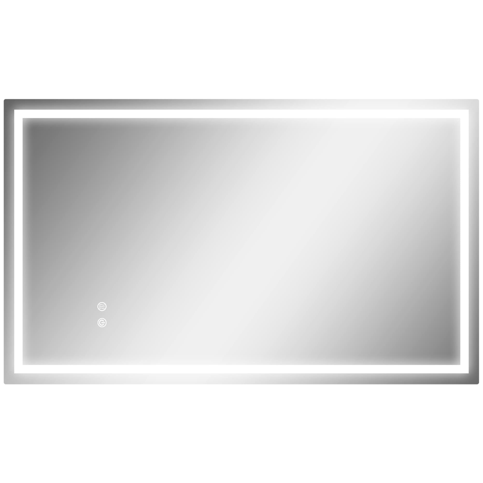 HOMCOM Miroir salle de bain éclairage LED miroir lumineux salle de bain mural interrupteur tactile lumière 3 couleurs 80x100cm