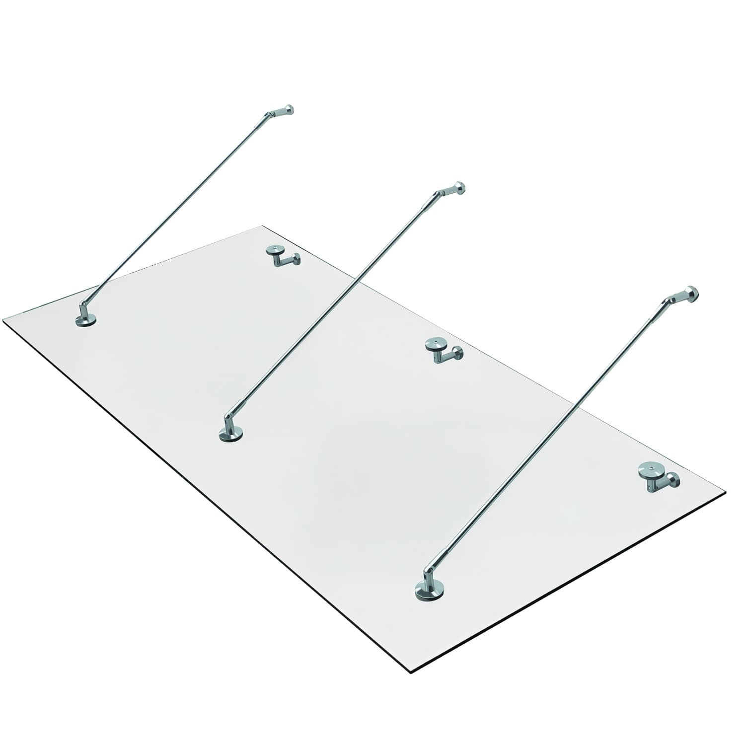 HOMCOM Auvent Marquise de Porte d'Entrée Verre Trempé Transparent Design 200 X 90cm