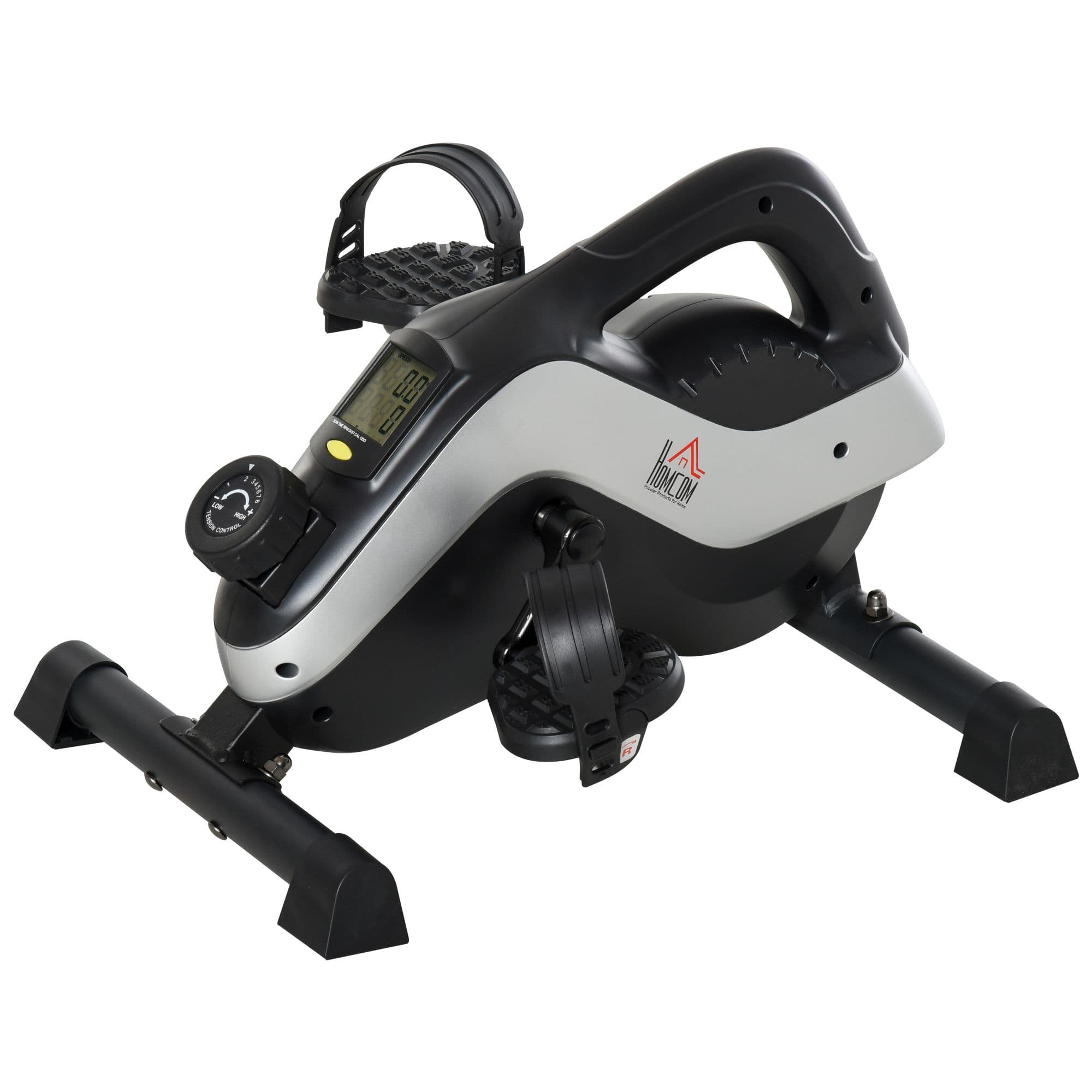 HOMCOM Mini vélo d'appartement, vélo d'exercice compact 8 niveaux résistance magnétique avec écran LCD 53 x 44 x 34 cm noir