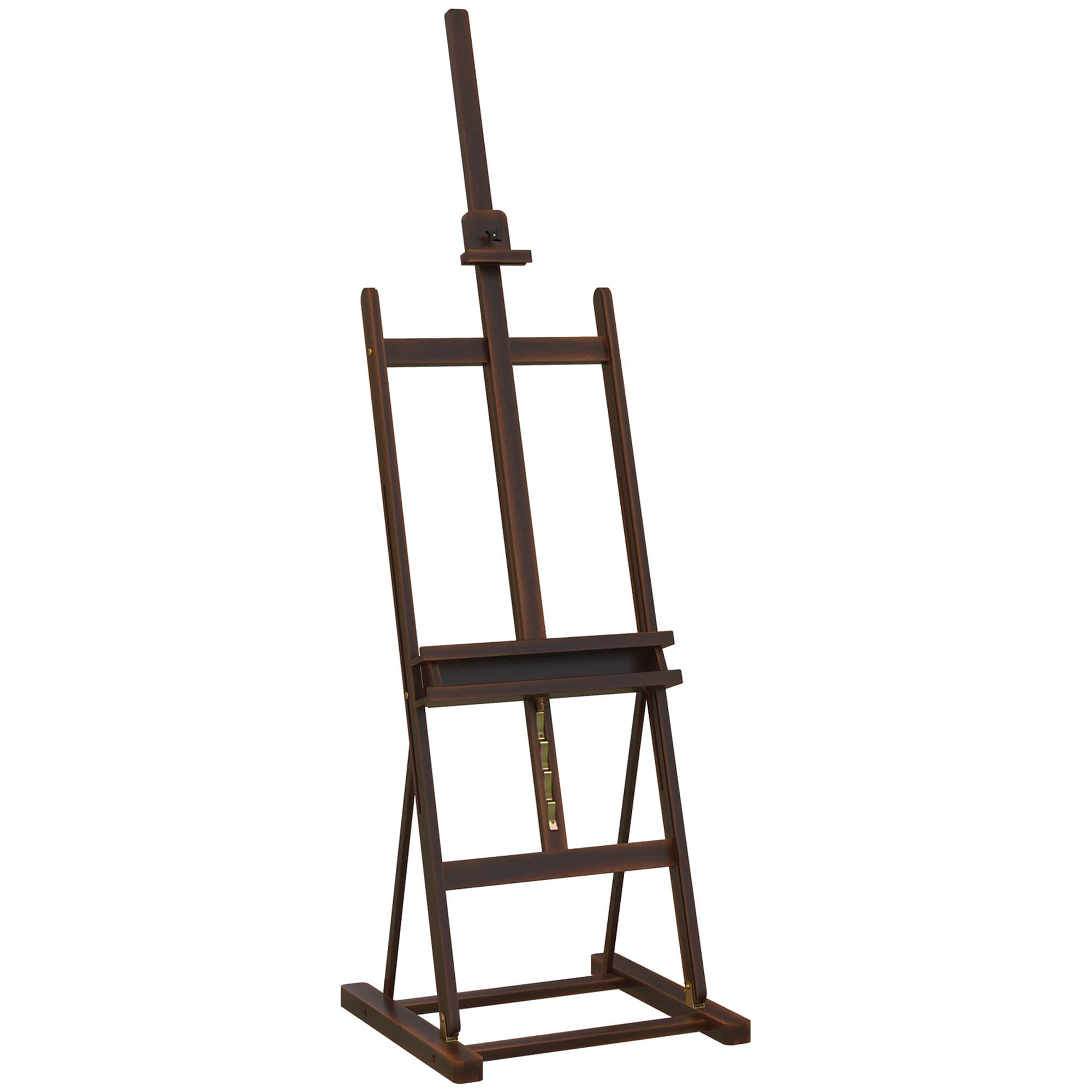 Vinsetto Chevalet en bois hauteur réglable 171-230cm Chevalet Peinture avec rangement inclinaison réglable 80° max. marron