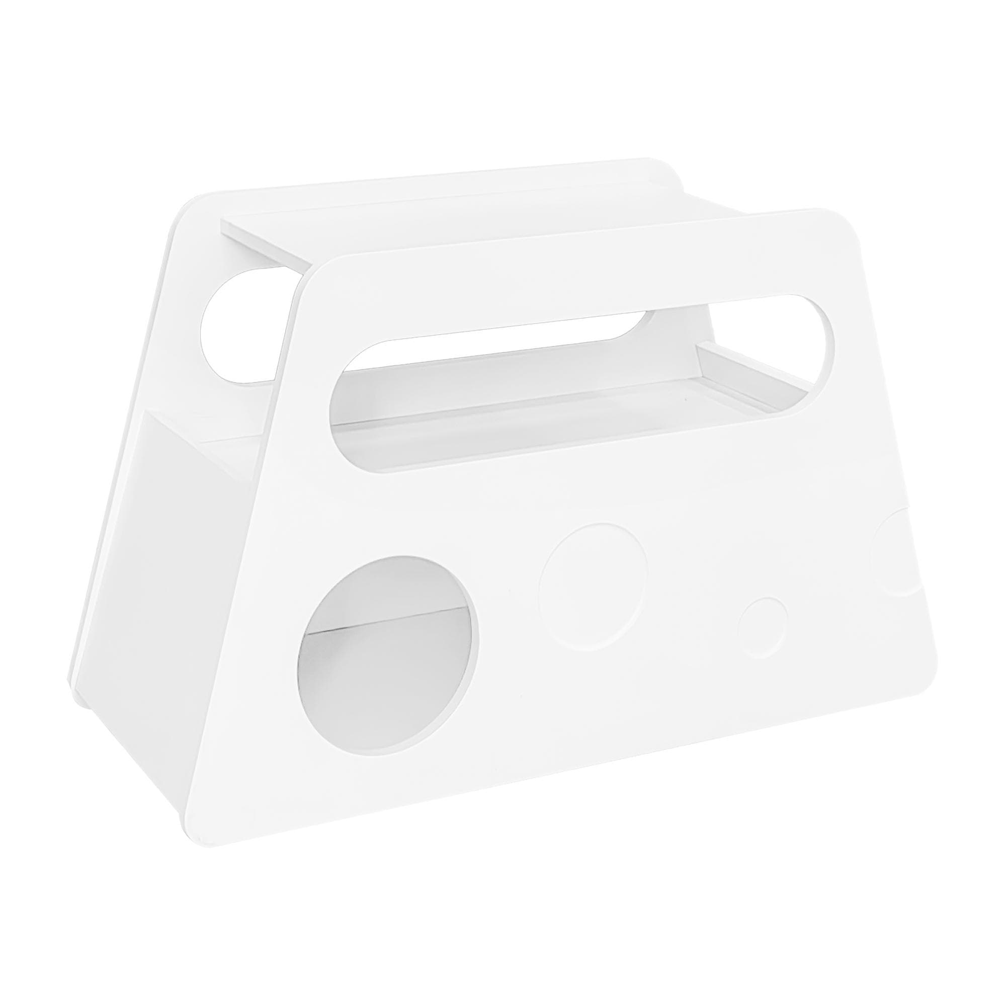 Table d'appoint avec roulettes, coins arrondis, mobile, gain de place, pour salon et chambre, 81x33x51,5 cm, Blanc