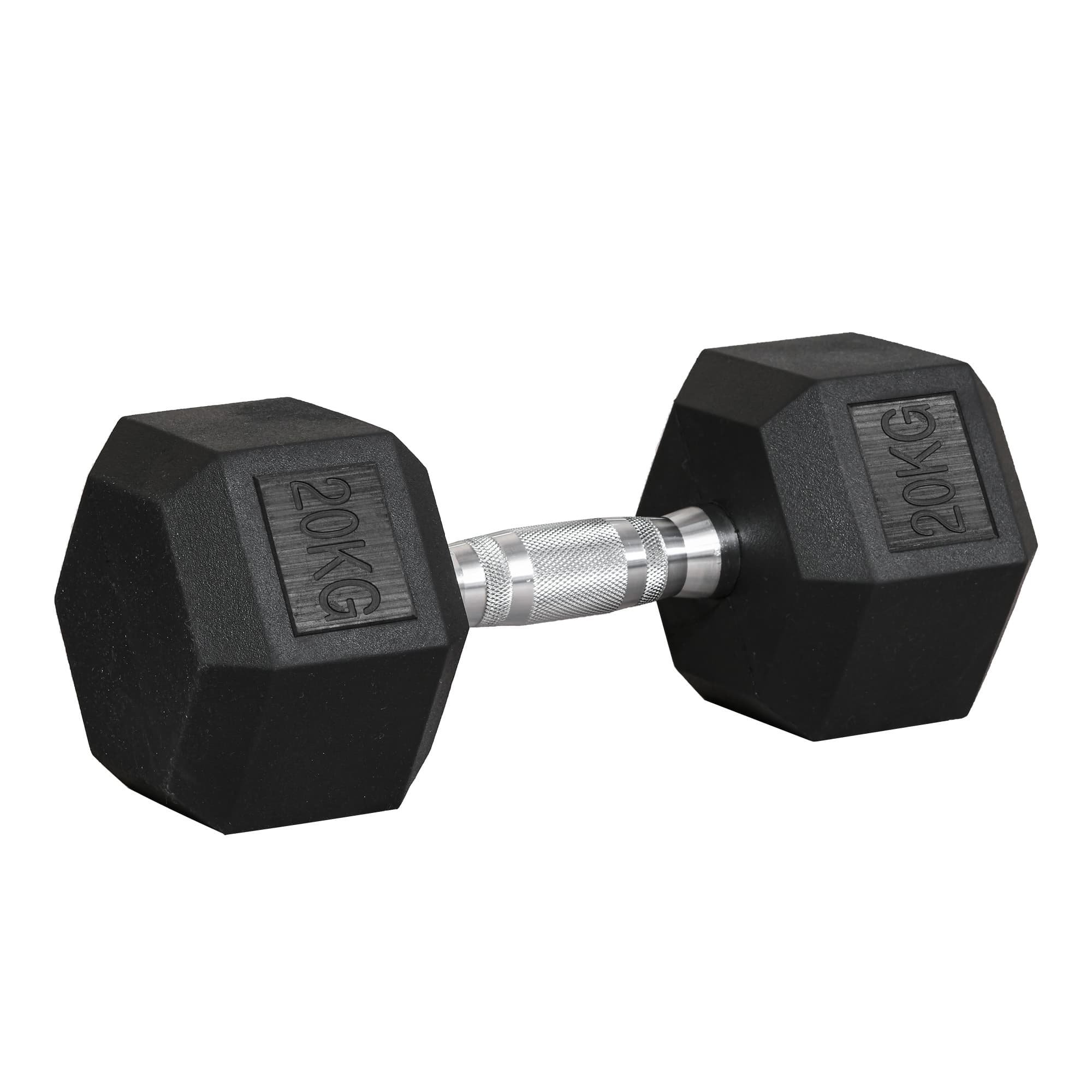 HOMCOM Haltère courte poids 20 Kg - entraînement musculaire & haltérophilie - acier caoutchouc noir